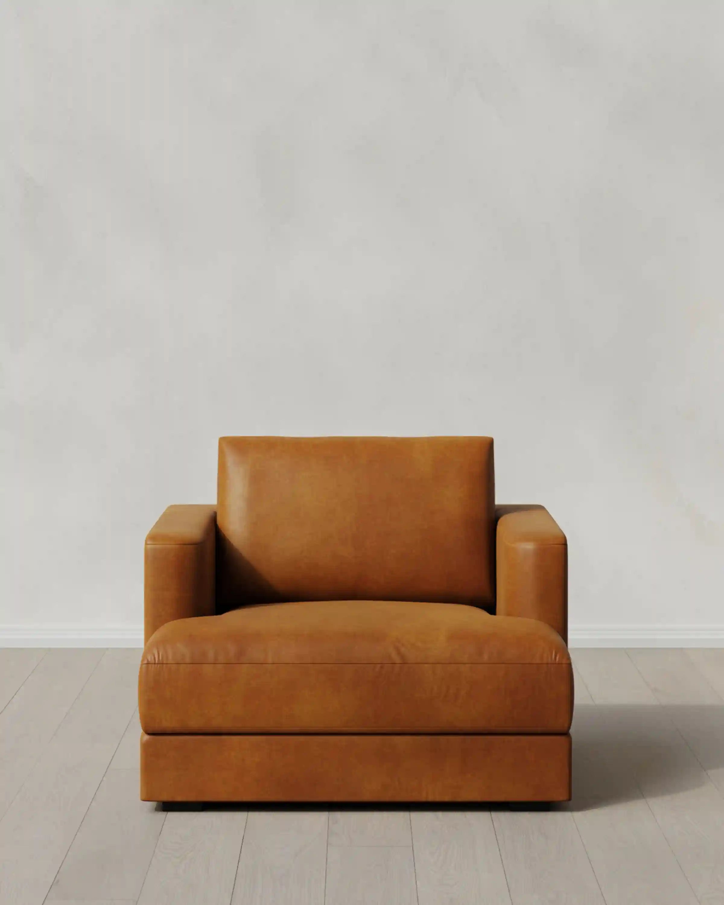 Sierra Curved Arm Accent Chair in Leather