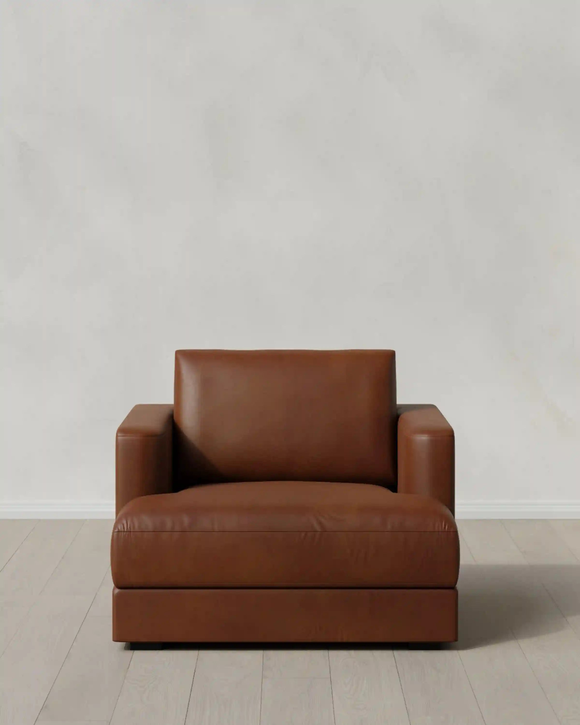 Sierra Curved Arm Accent Chair in Leather