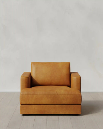 Sierra Curved Arm Accent Chair in Leather