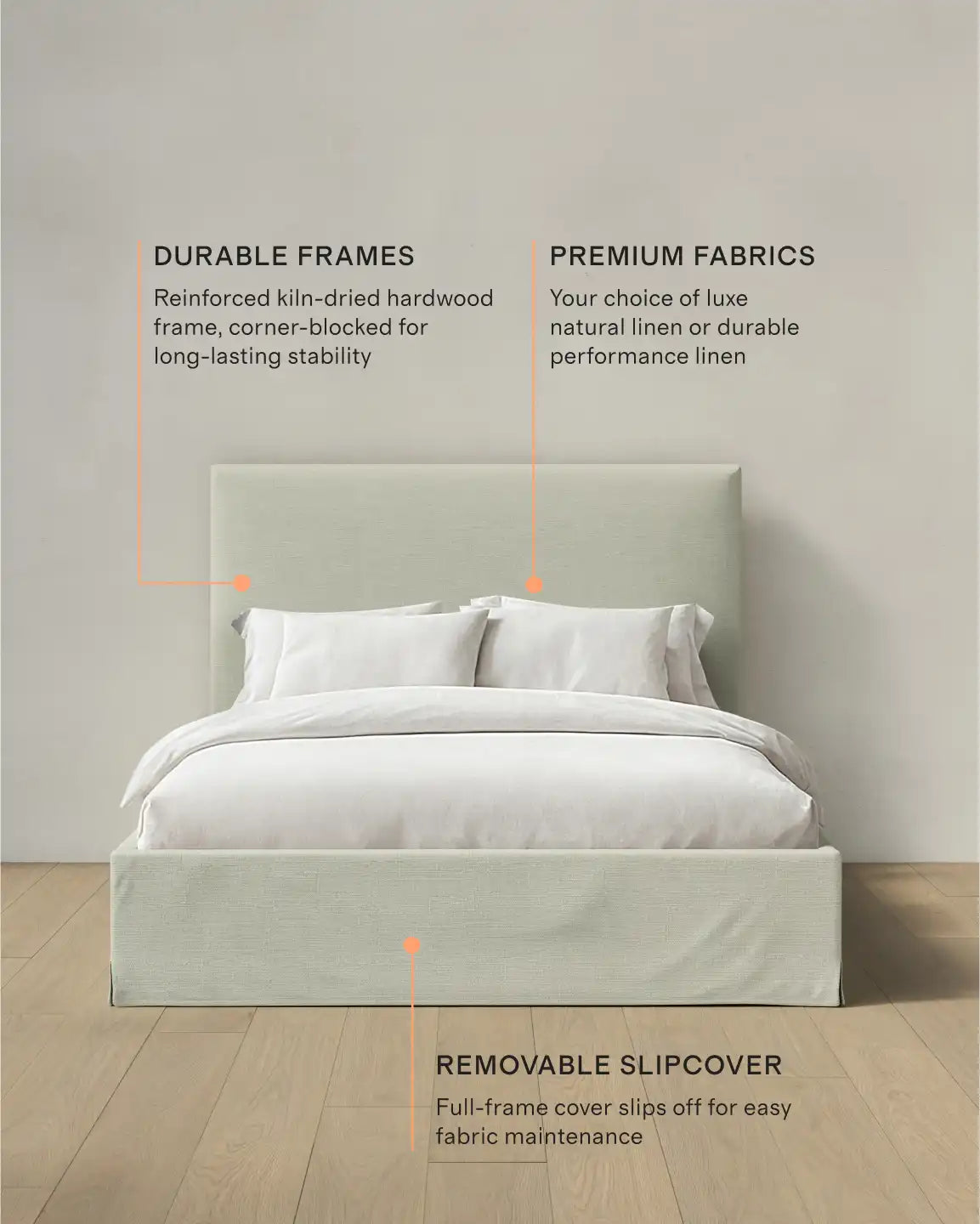 Slipcover Bed in 100% Linen