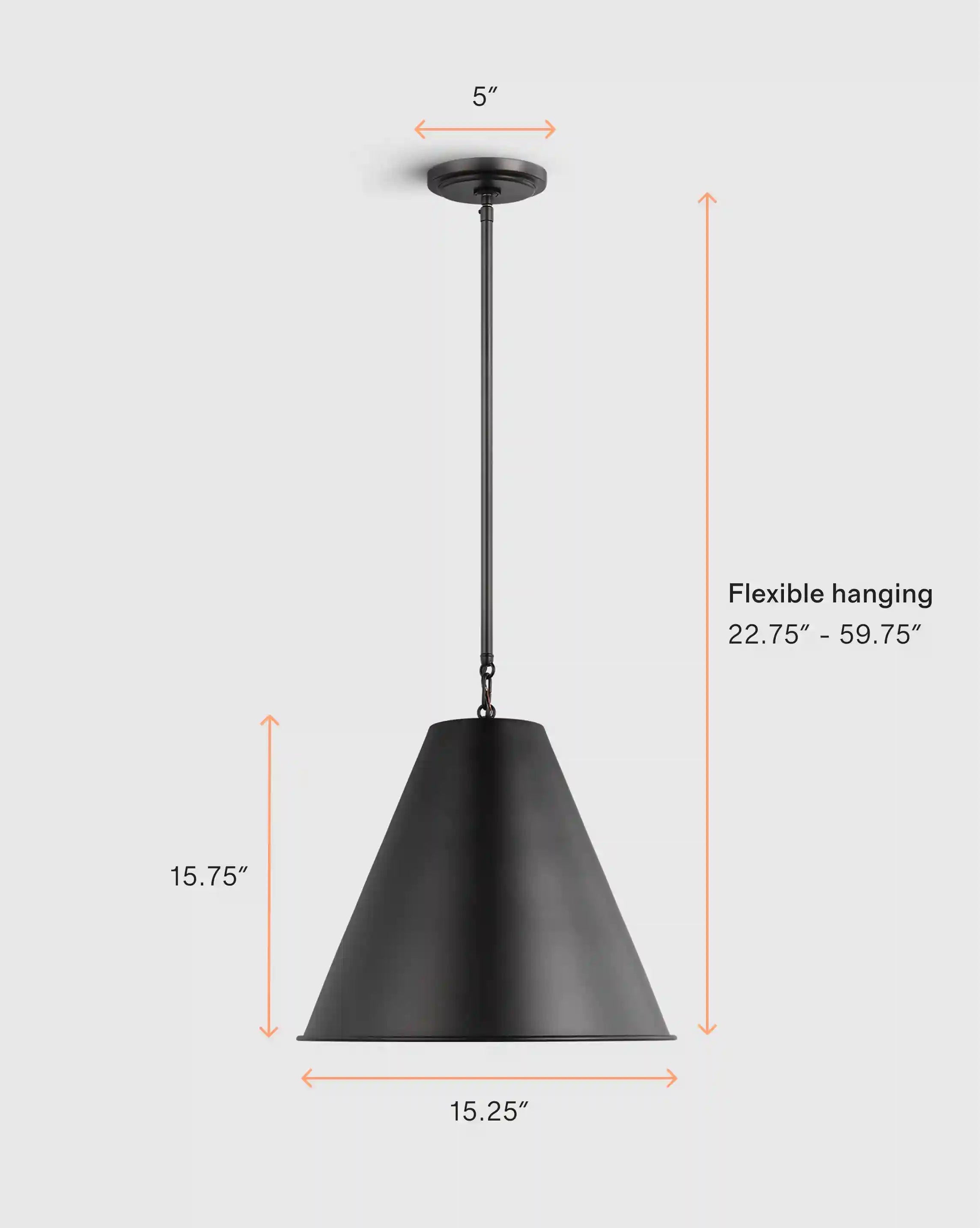 Tapered Steel Shade Pendant Light