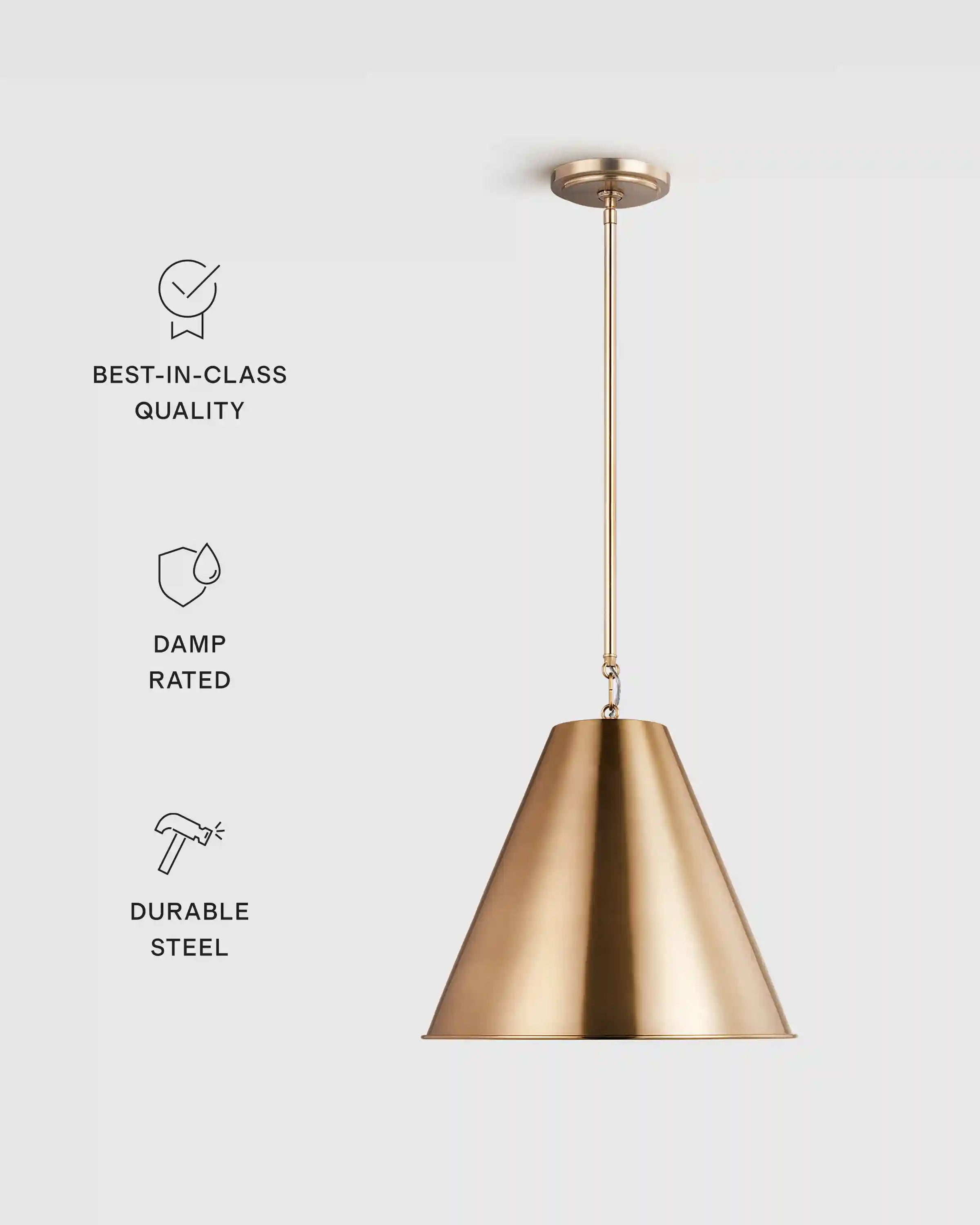 Tapered Steel Shade Pendant Light