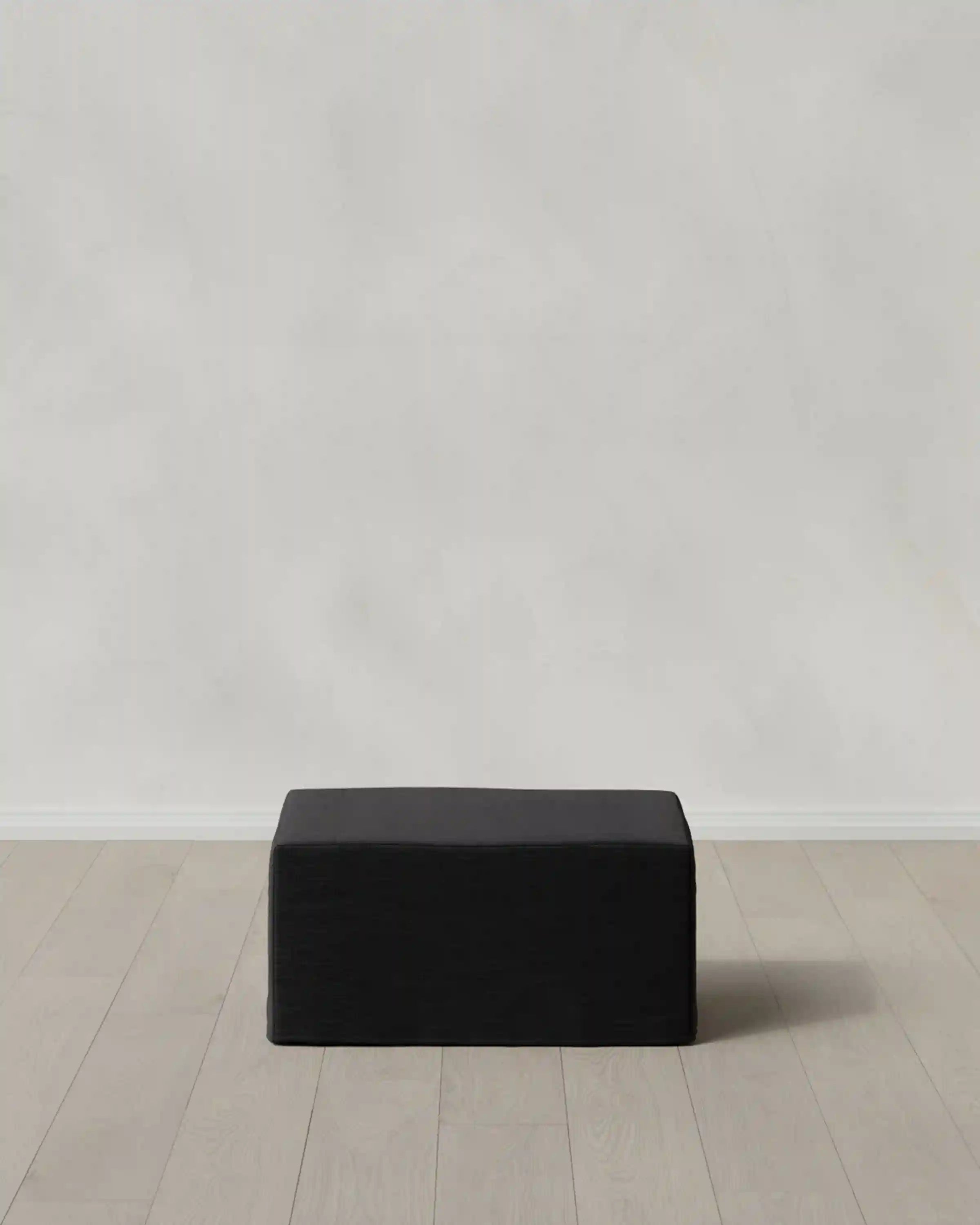 Ellery Slipcover Ottoman in Performance Linen