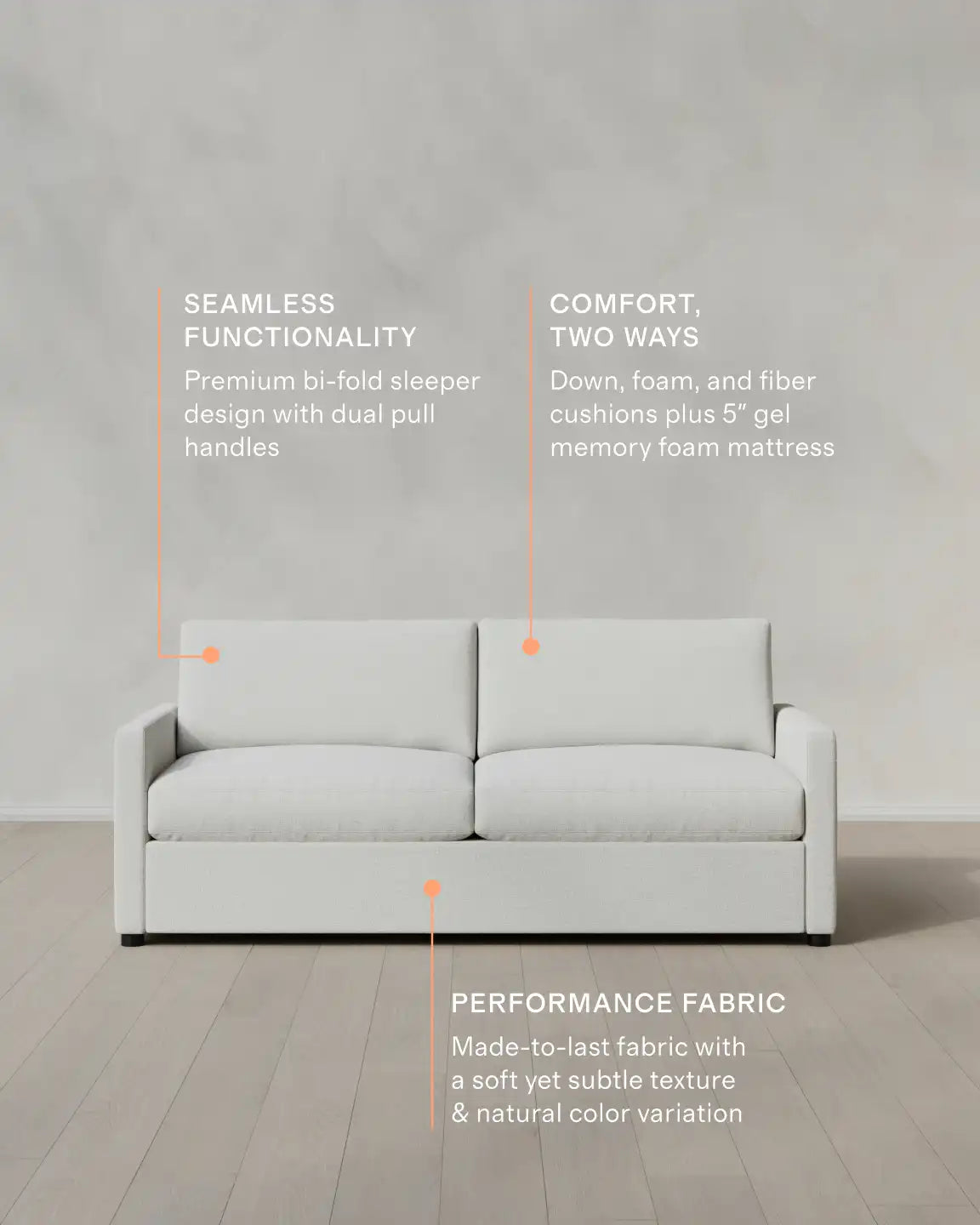 Brennan Sleeper Sofa in Performance Basketweave