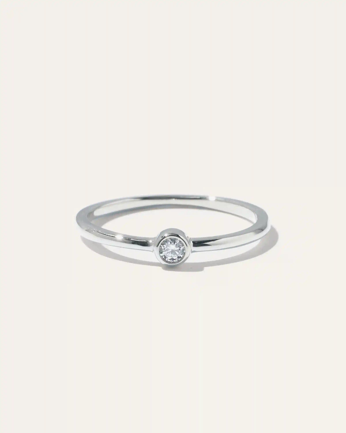14K Gold Solo Diamond Bezel Ring