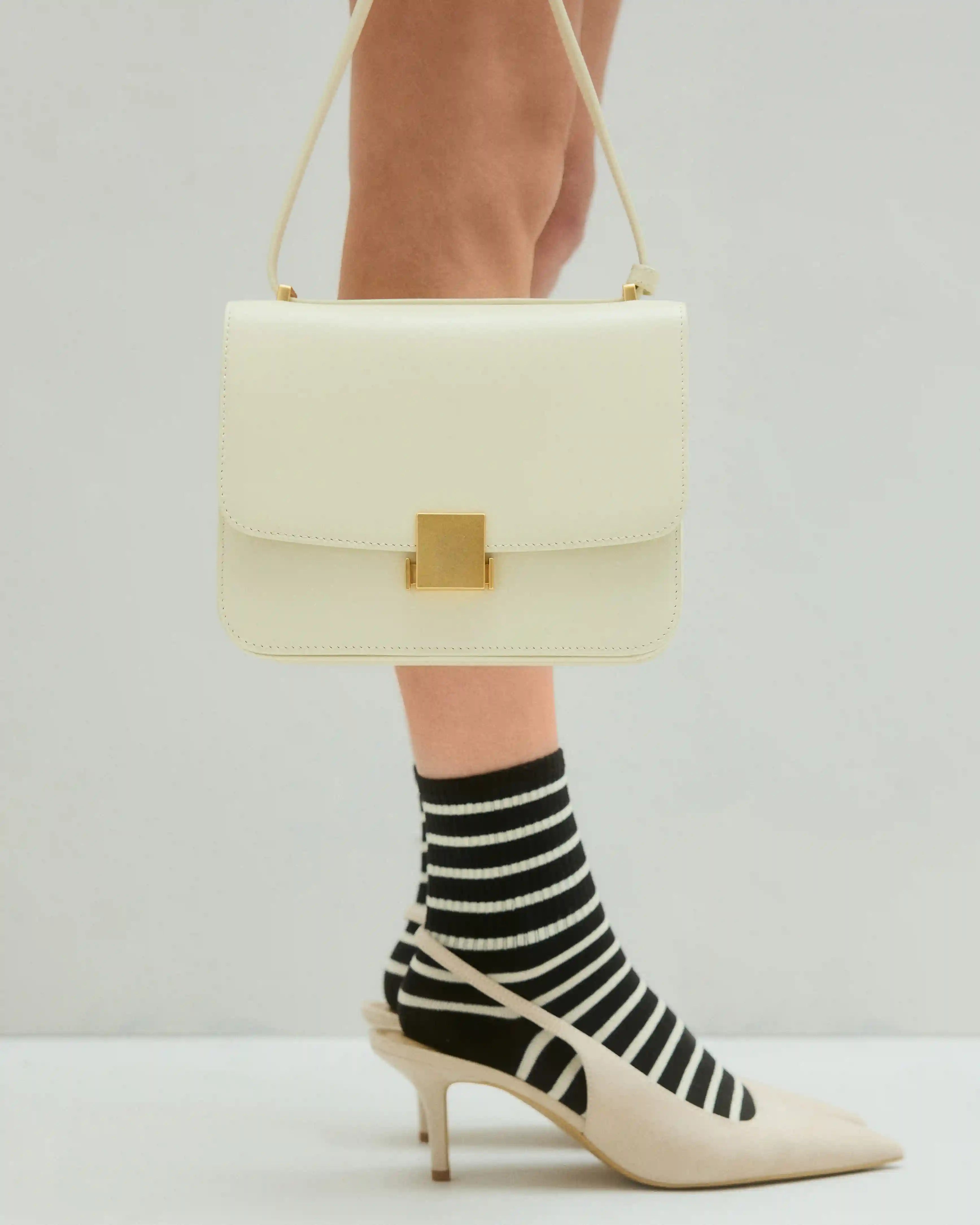 Italian Leather Box Shoulder Bag