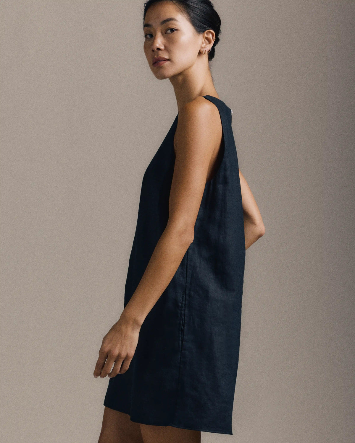 100% European Linen Tank Mini Dress