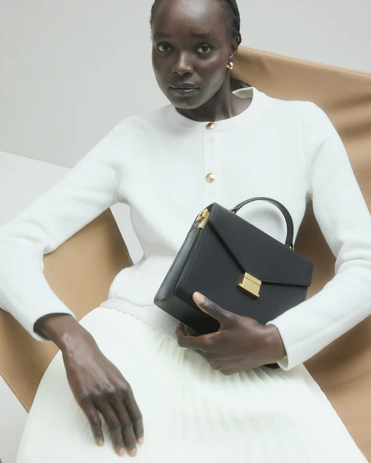 Italian Leather Top Handle Crossbody Satchel