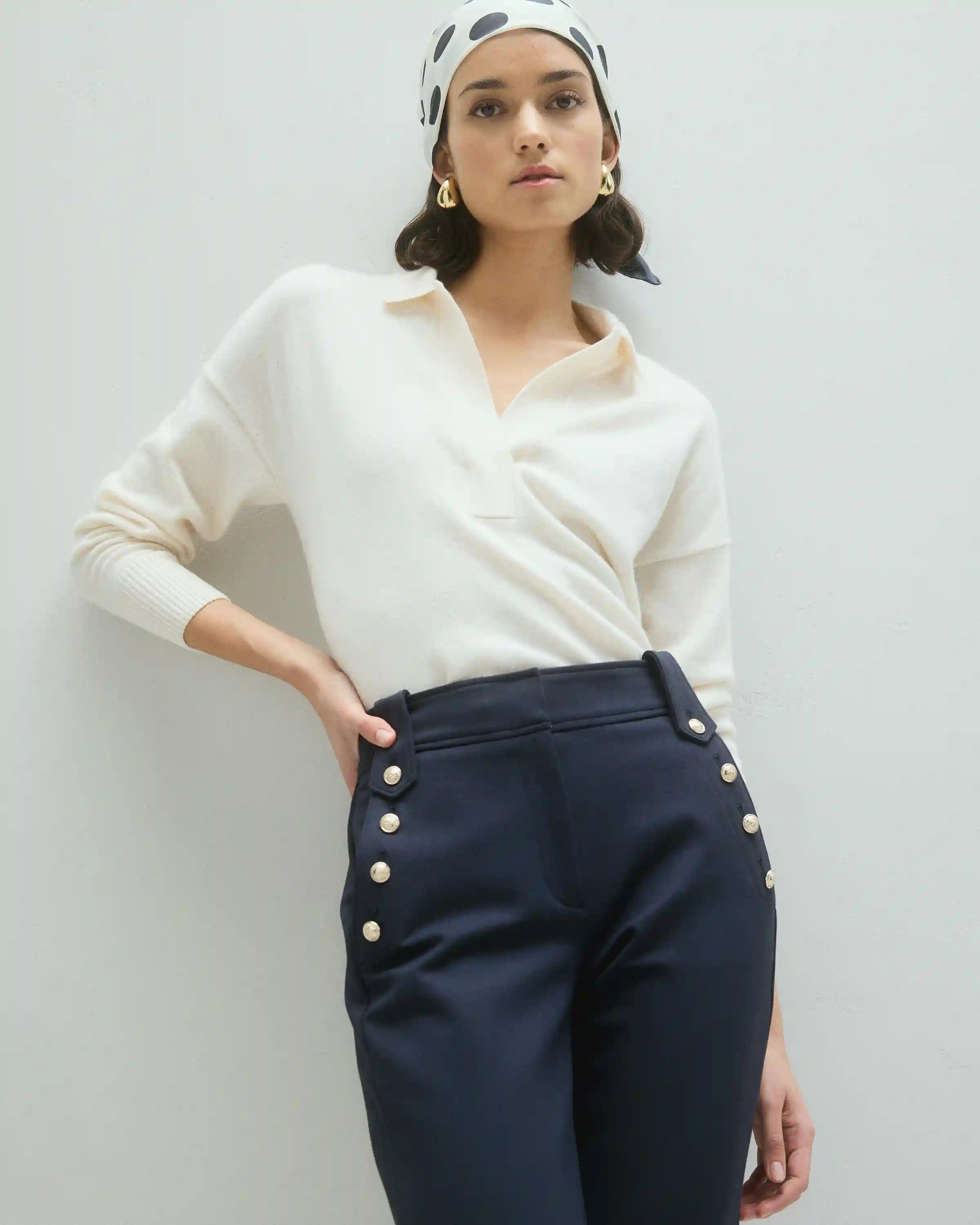 Mongolian Spring Cashmere Polo Sweater