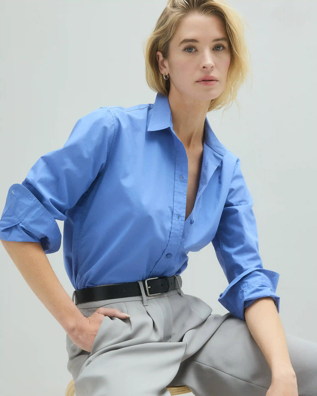 100% Organic Cotton Poplin Long Sleeve Shirt