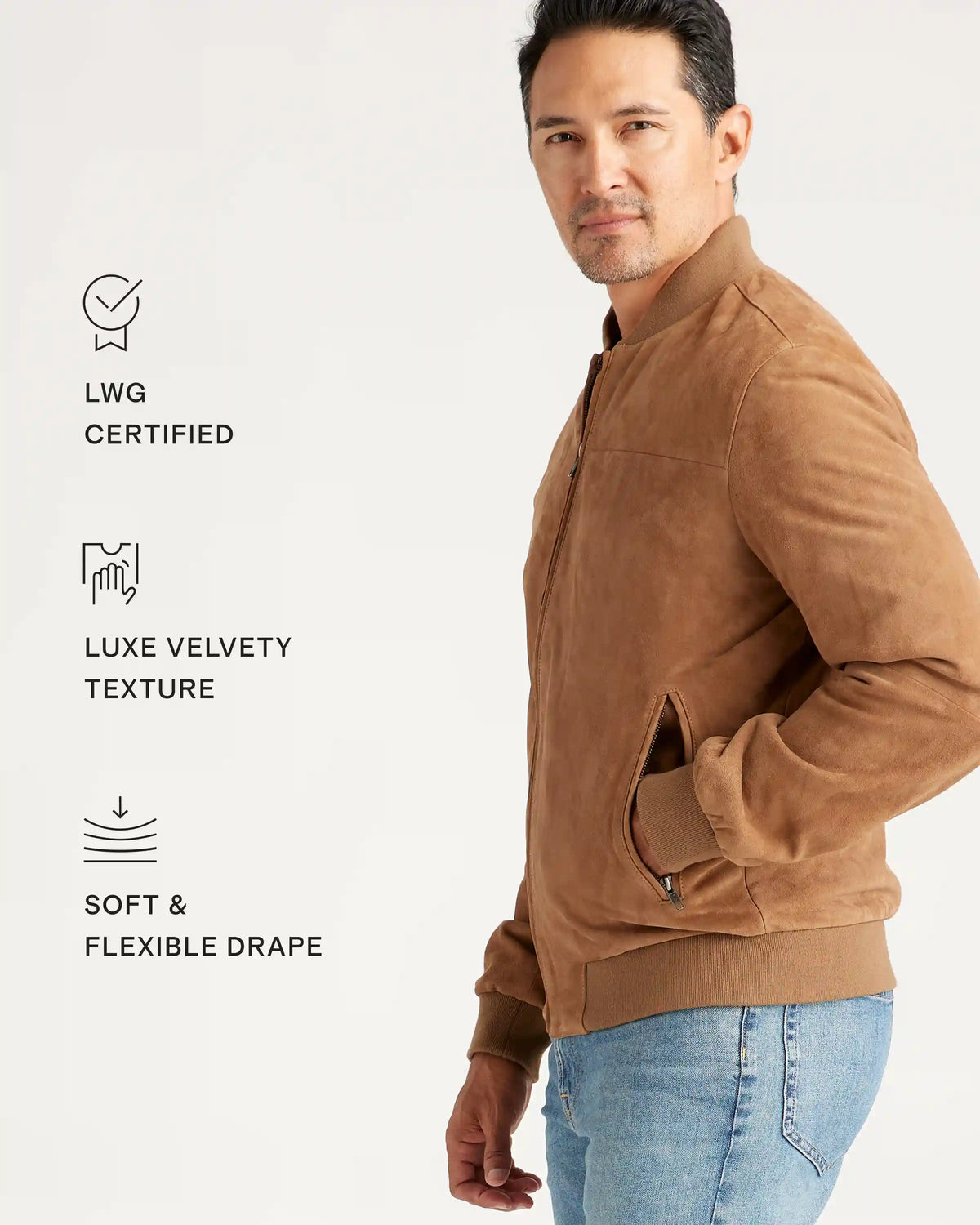 100% Suede Bomber Jacket