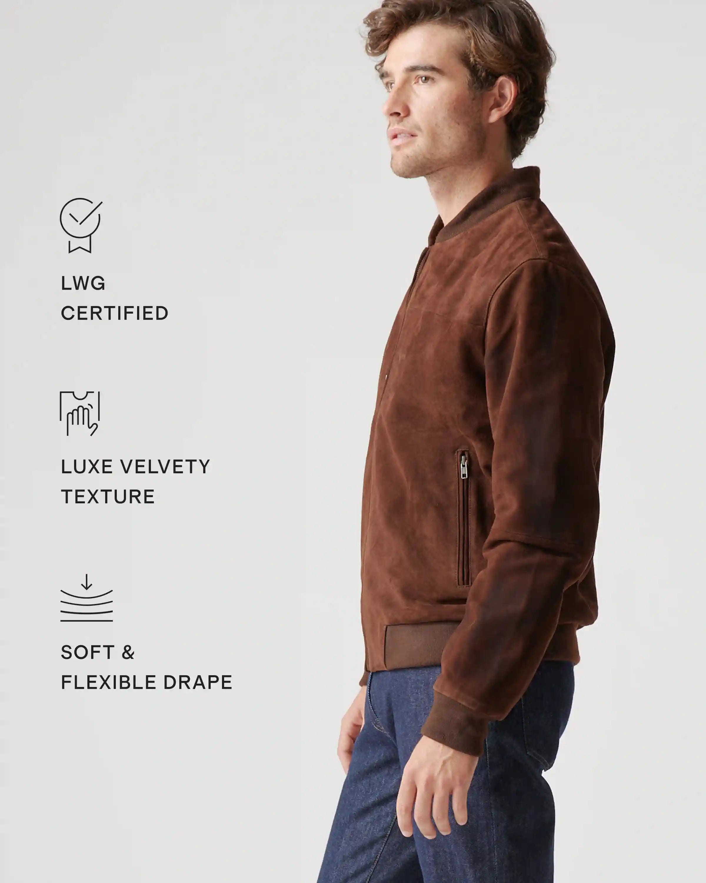 100% Suede Bomber Jacket