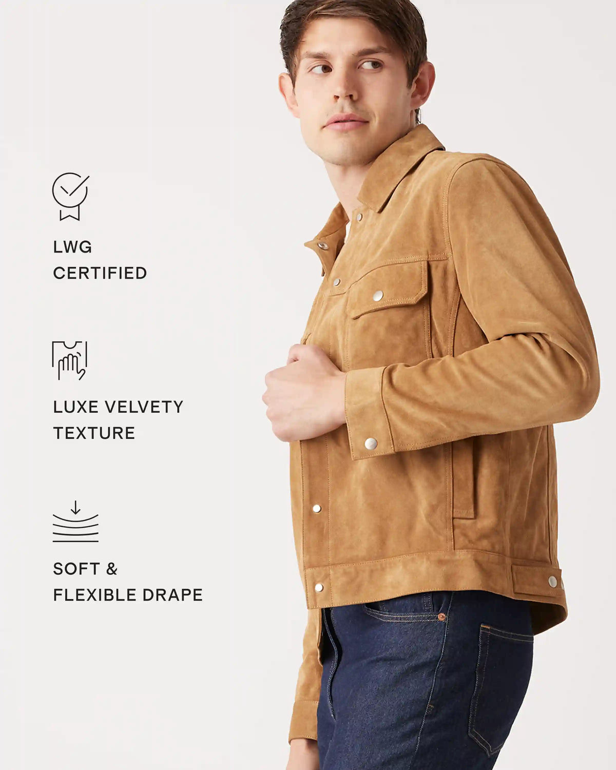 Italian Suede Trucker Jacket