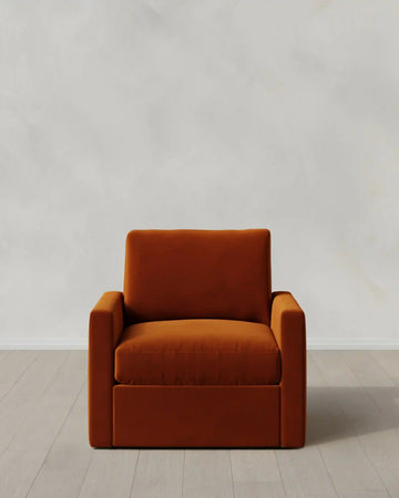 Brennan Swivel Chair in Performance Velvet