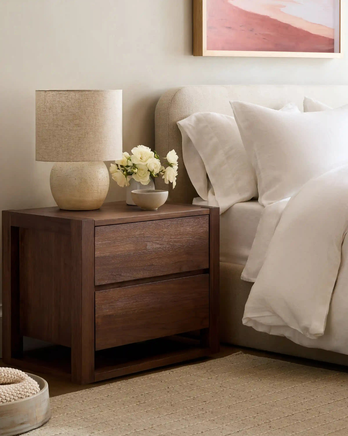 Solid Wood Frame Nightstand