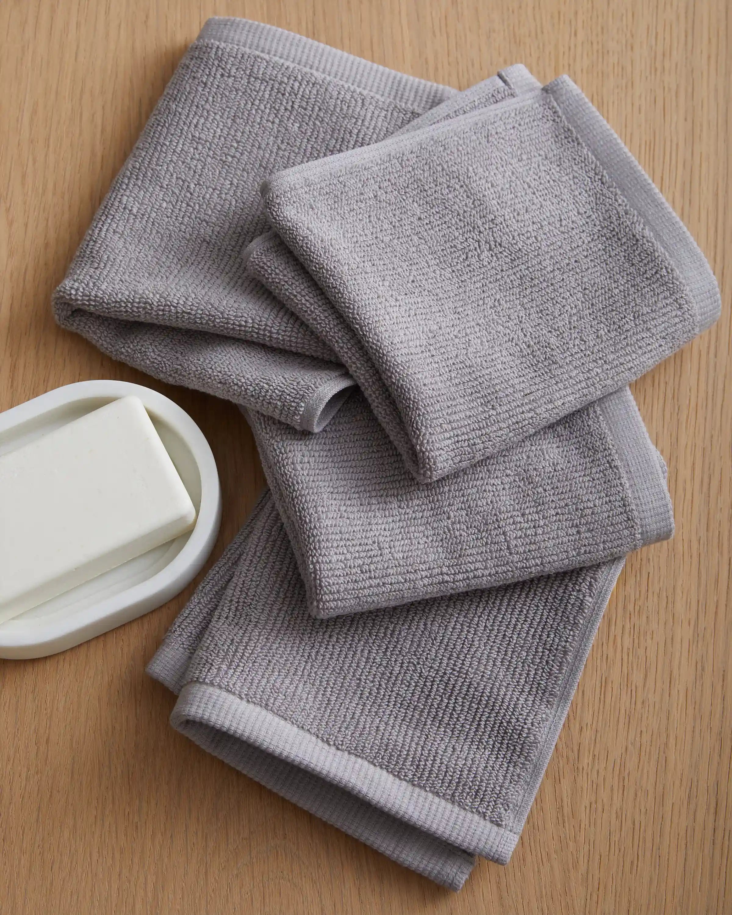 Turkish Ribbed Quick Dry Washcloth (Set of 4)