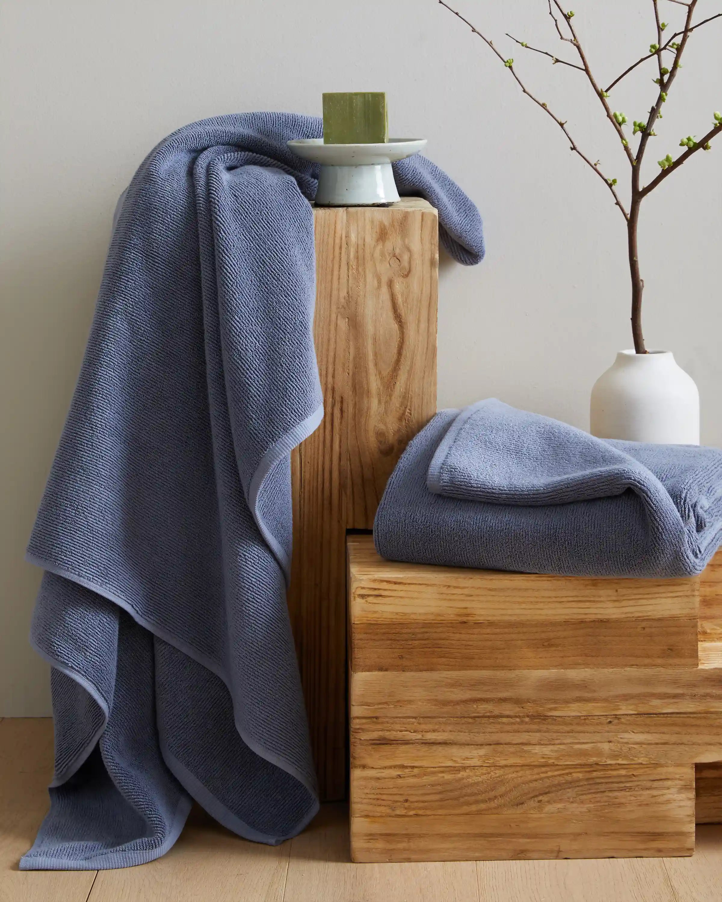 Turkish Ribbed Quick Dry Bath Sheet (Set of 2)