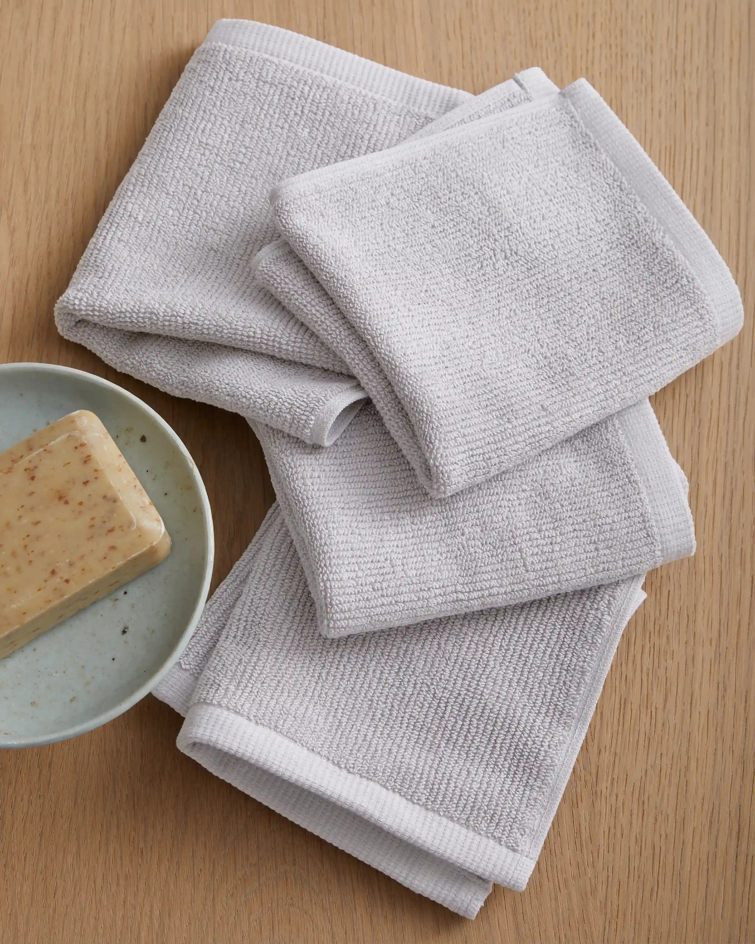 Turkish Ribbed Quick Dry Washcloth (Set of 4)