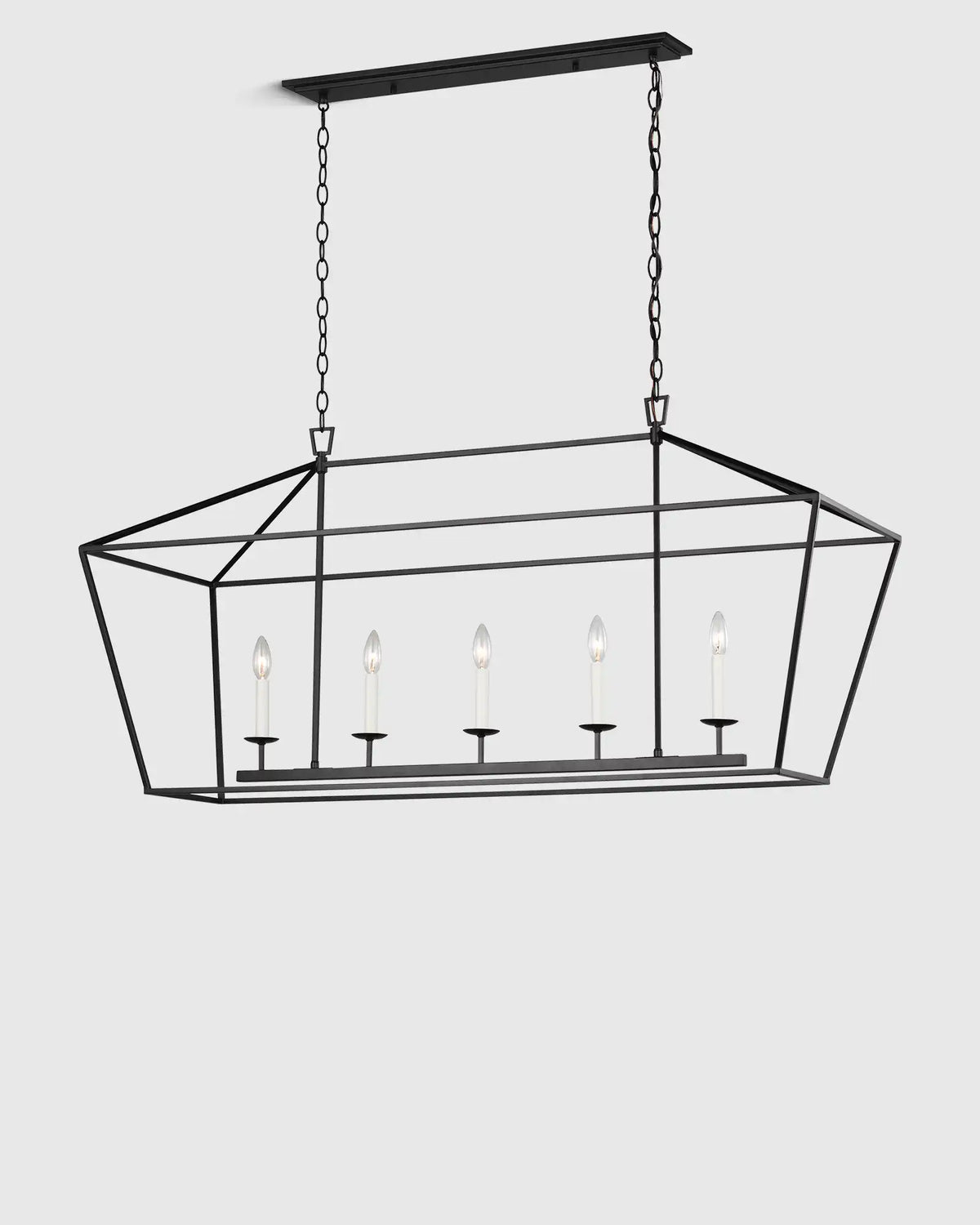 Traditional Steel Linear Lantern Chandelier