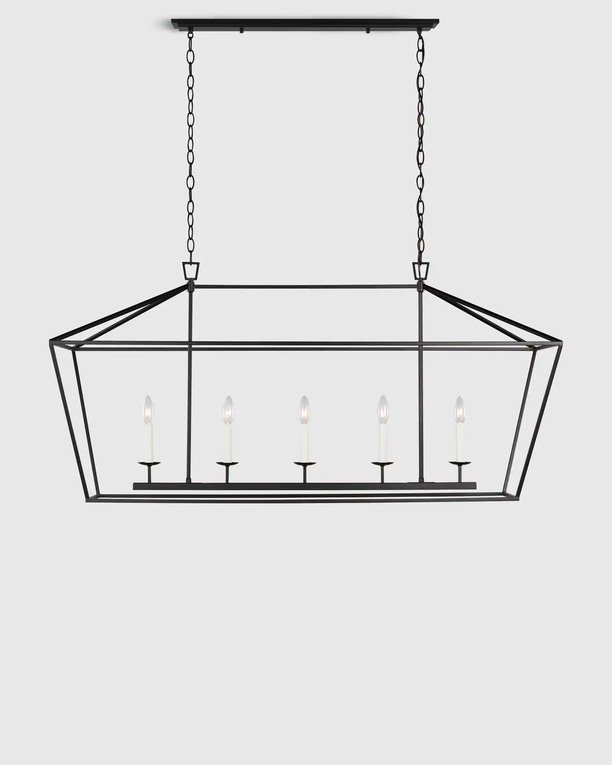Traditional Steel Linear Lantern Chandelier