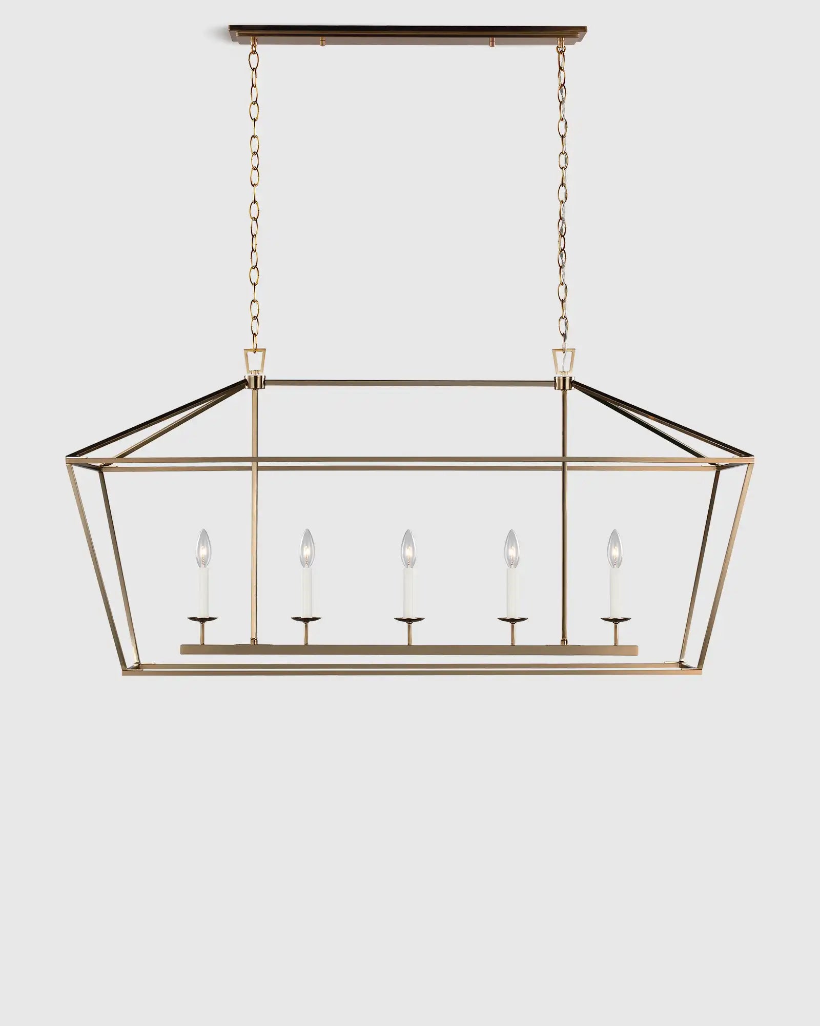 Traditional Steel Linear Lantern Chandelier