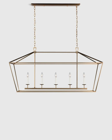 Traditional Steel Linear Lantern Chandelier