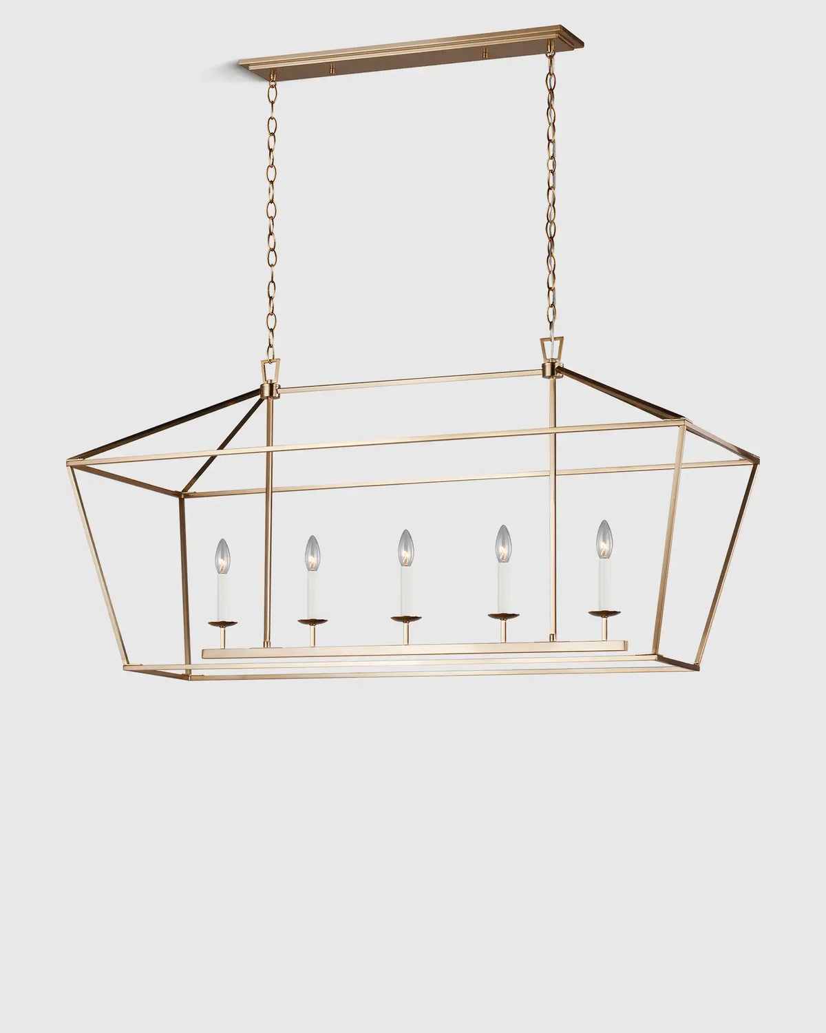 Traditional Steel Linear Lantern Chandelier