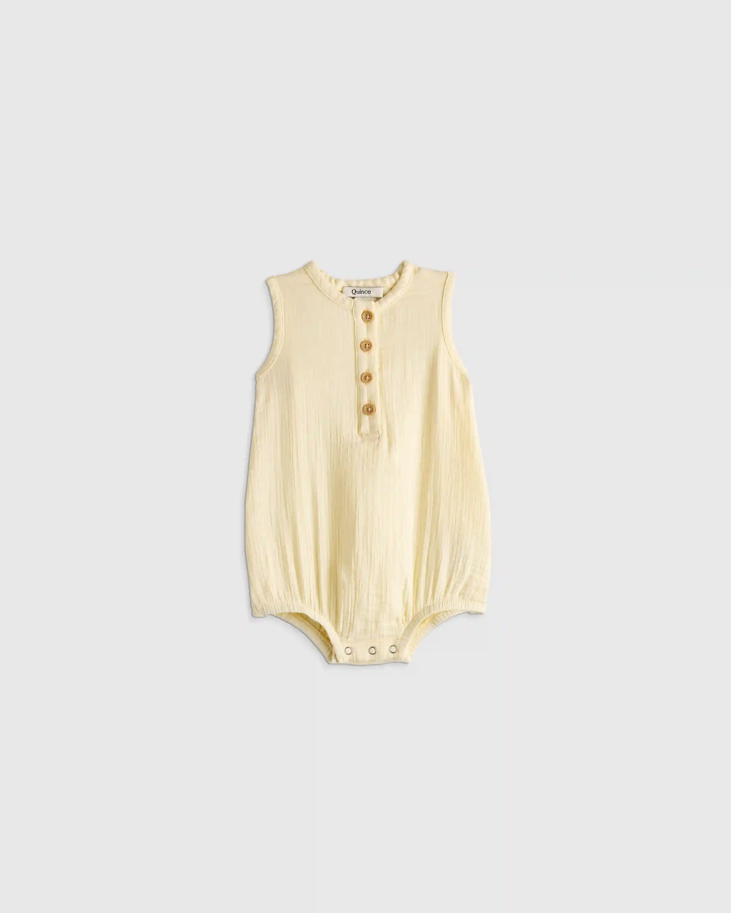 100% Organic Cotton Gauze Bubble Romper