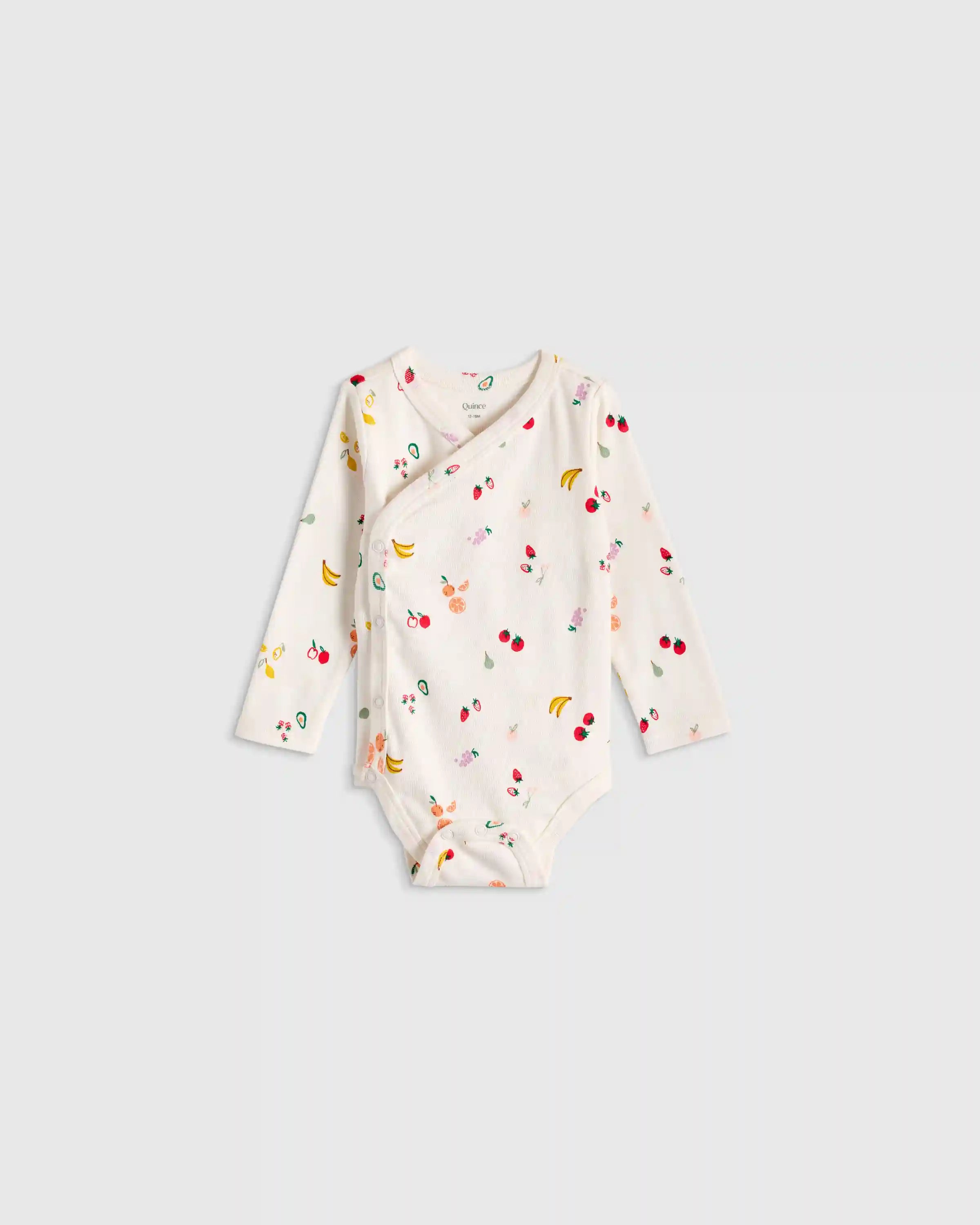 100% Organic Cotton Long Sleeve Kimono Bodysuit
