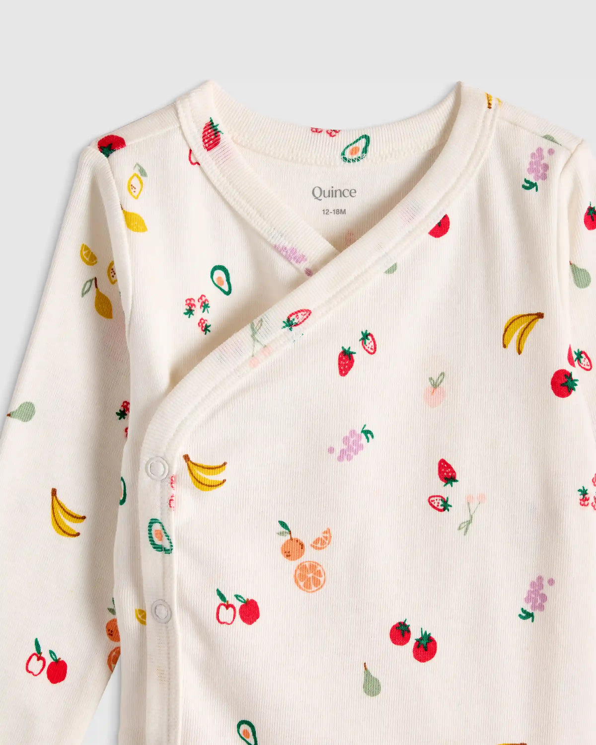 100% Organic Cotton Long Sleeve Kimono Bodysuit