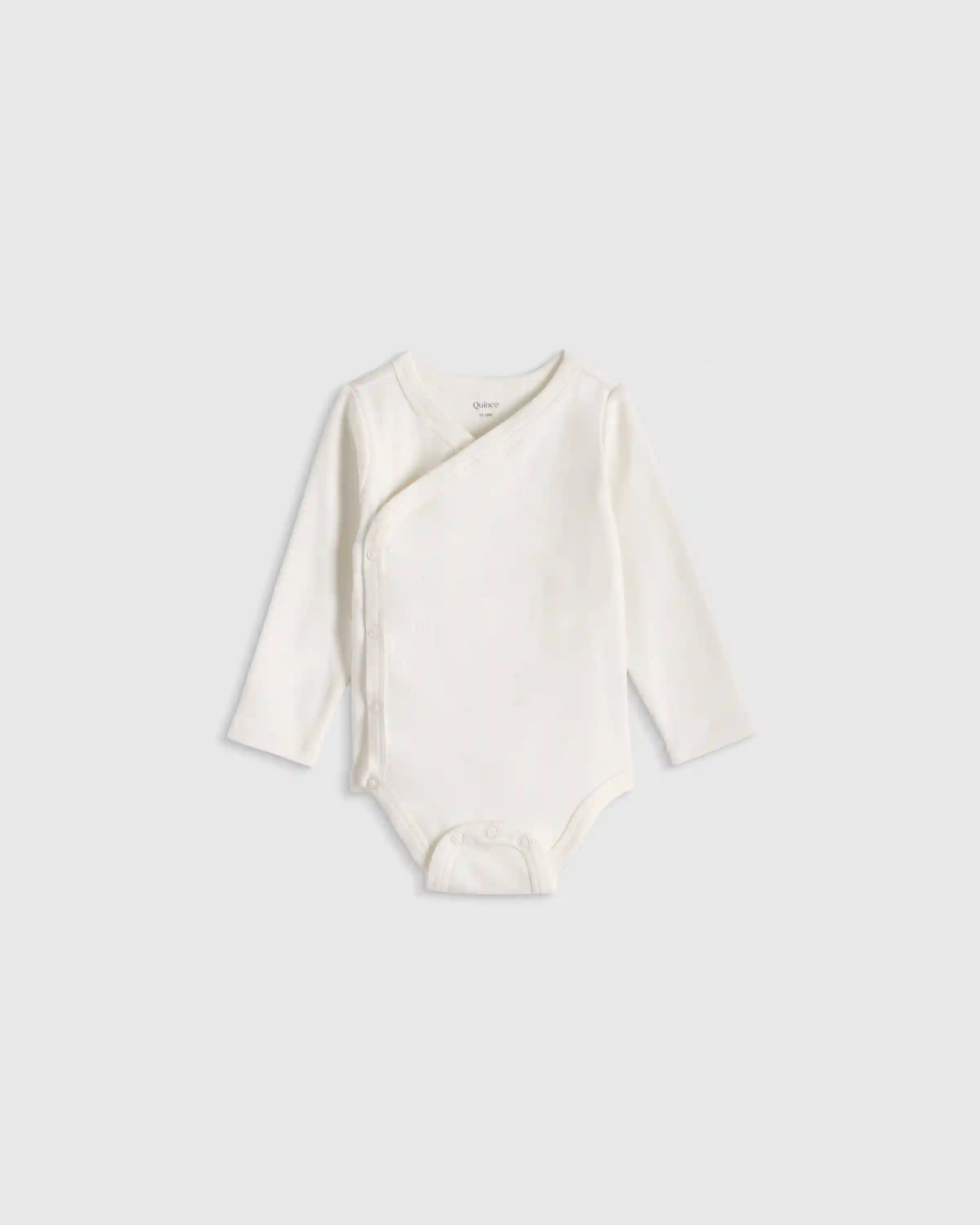 100% Organic Cotton Long Sleeve Kimono Bodysuit