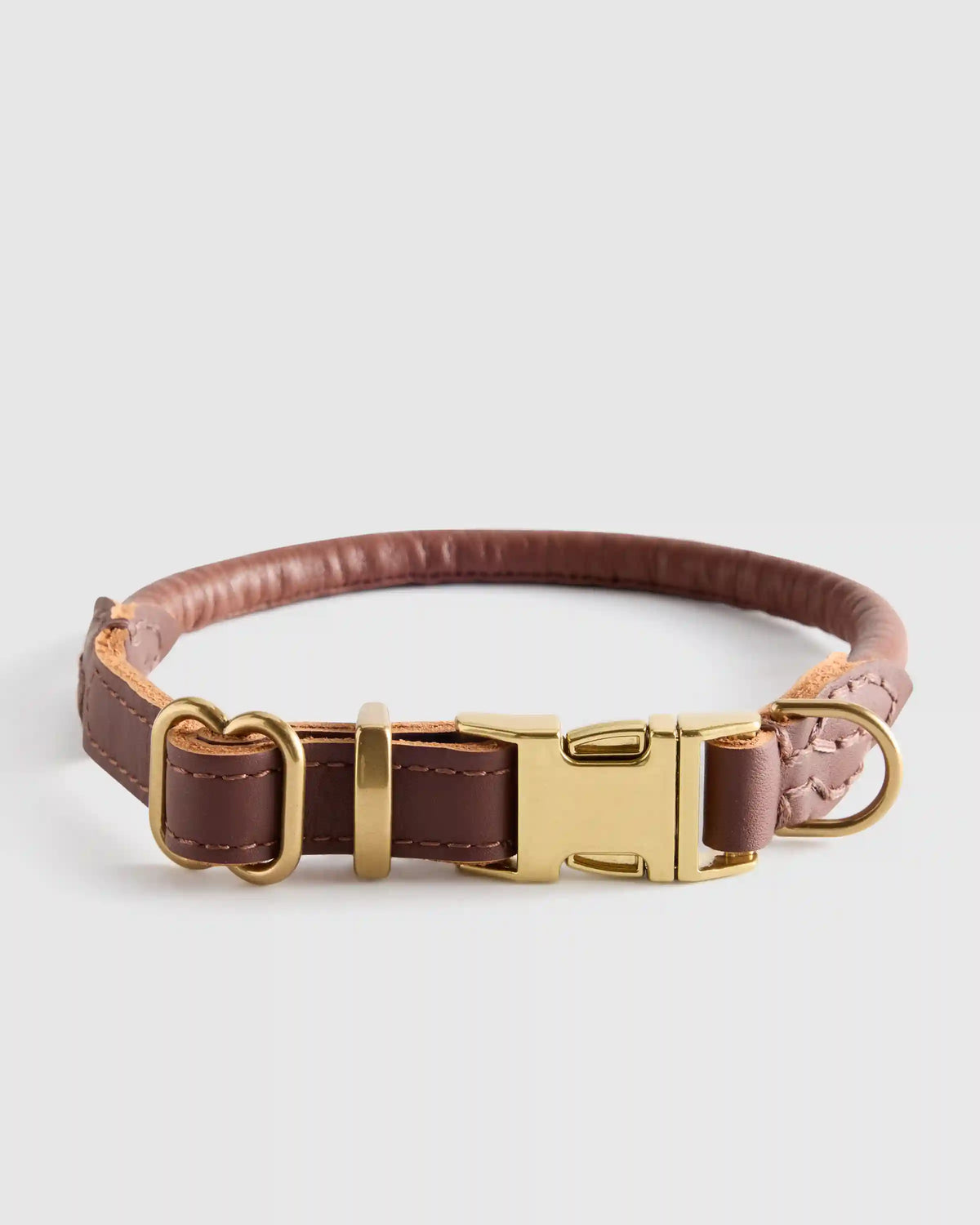 Rolled Italian Leather Dog Collar