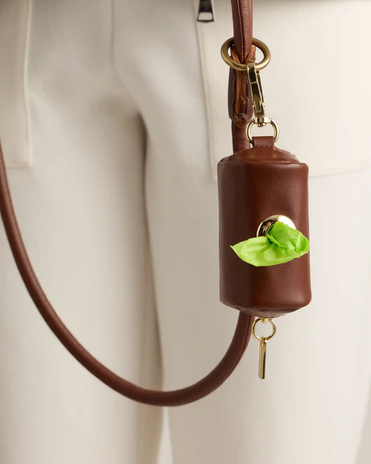 Italian Leather Dog Waste Bag Holder