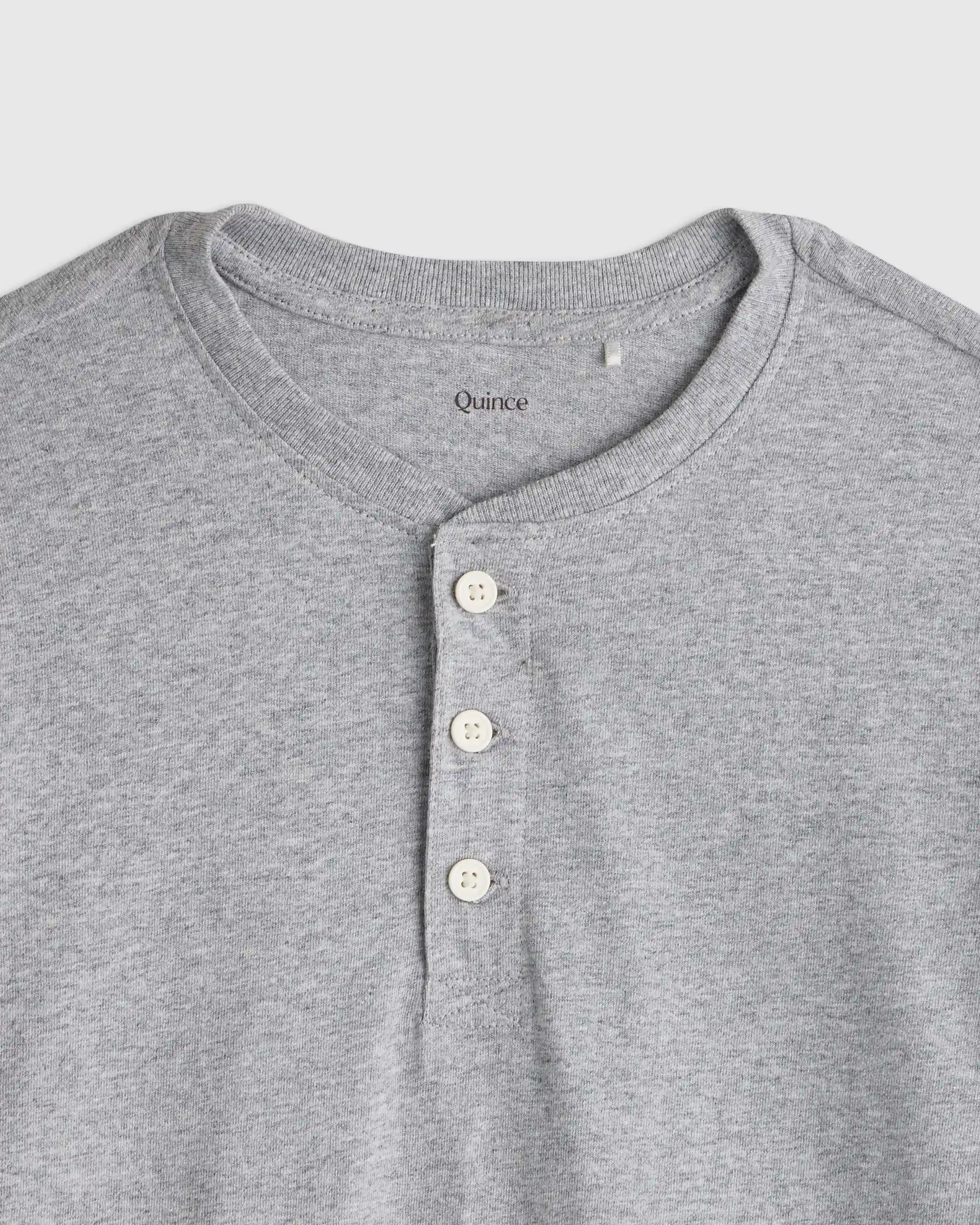 100% Organic Cotton Long Sleeve Henley Tee