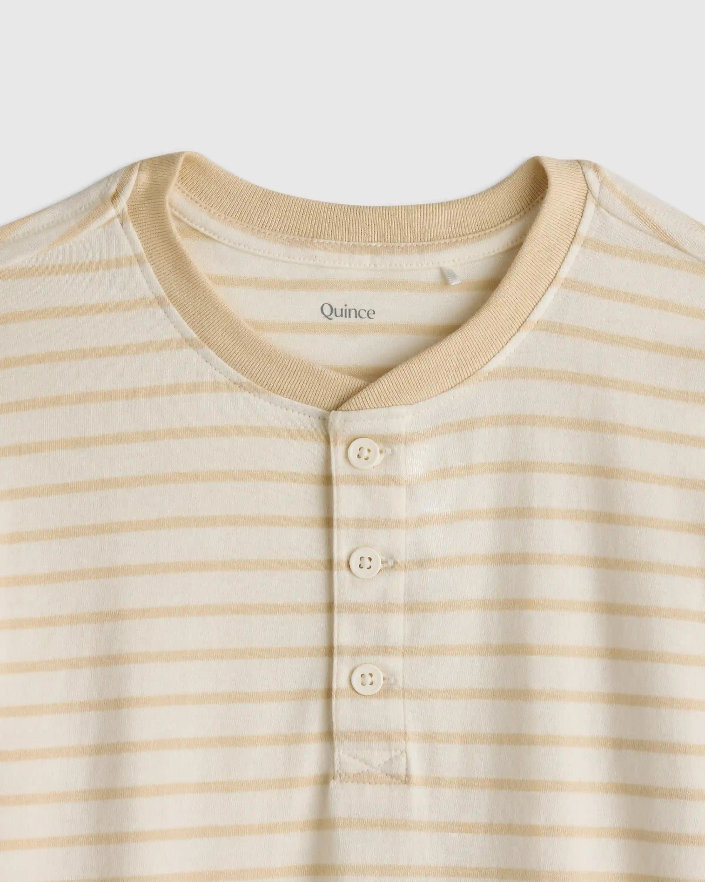 100% Organic Cotton Long Sleeve Henley Tee