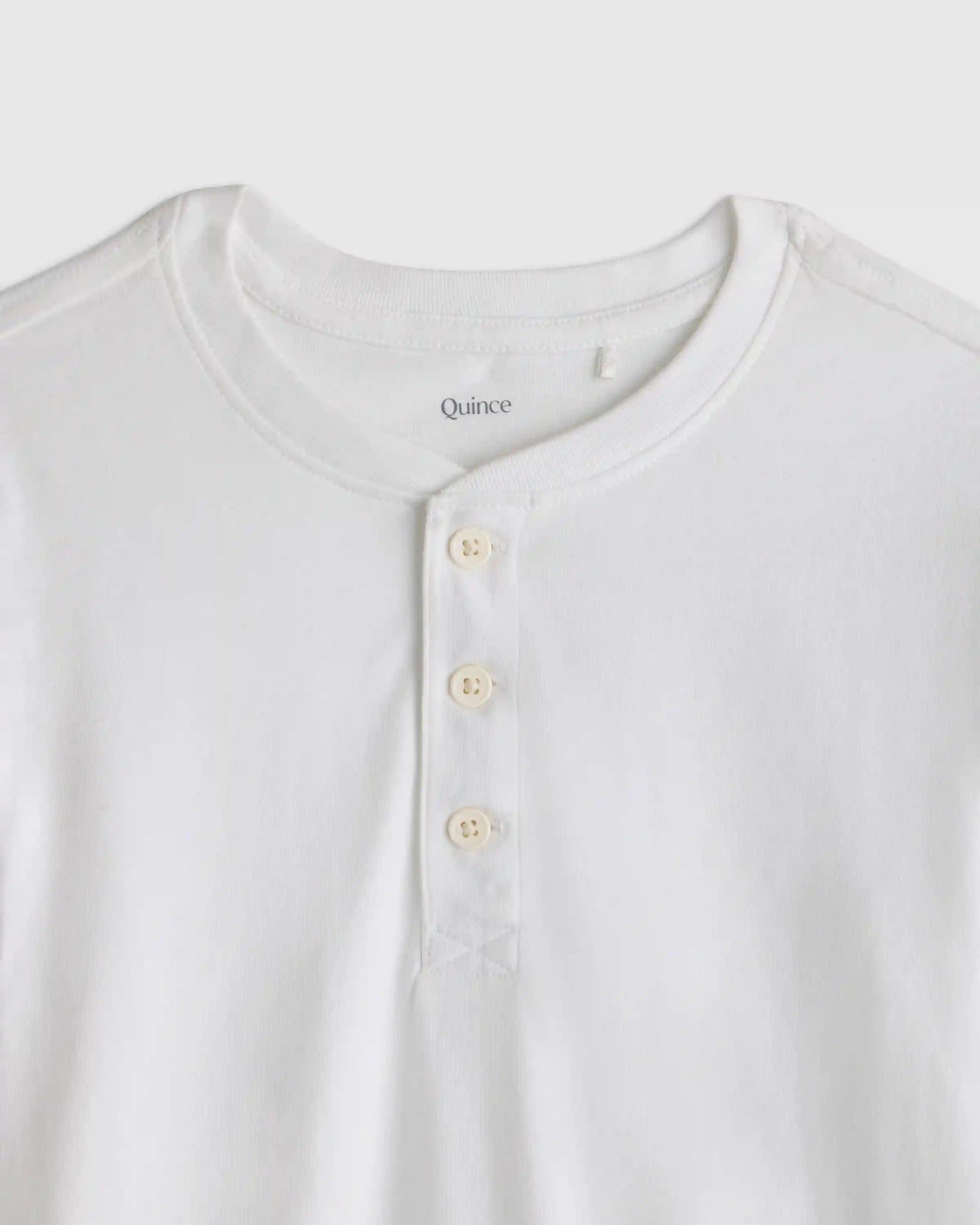 100% Organic Cotton Long Sleeve Henley Tee