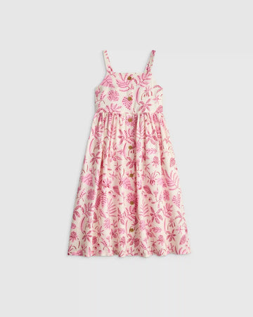 Girls Sleeveless 100% Linen Dress