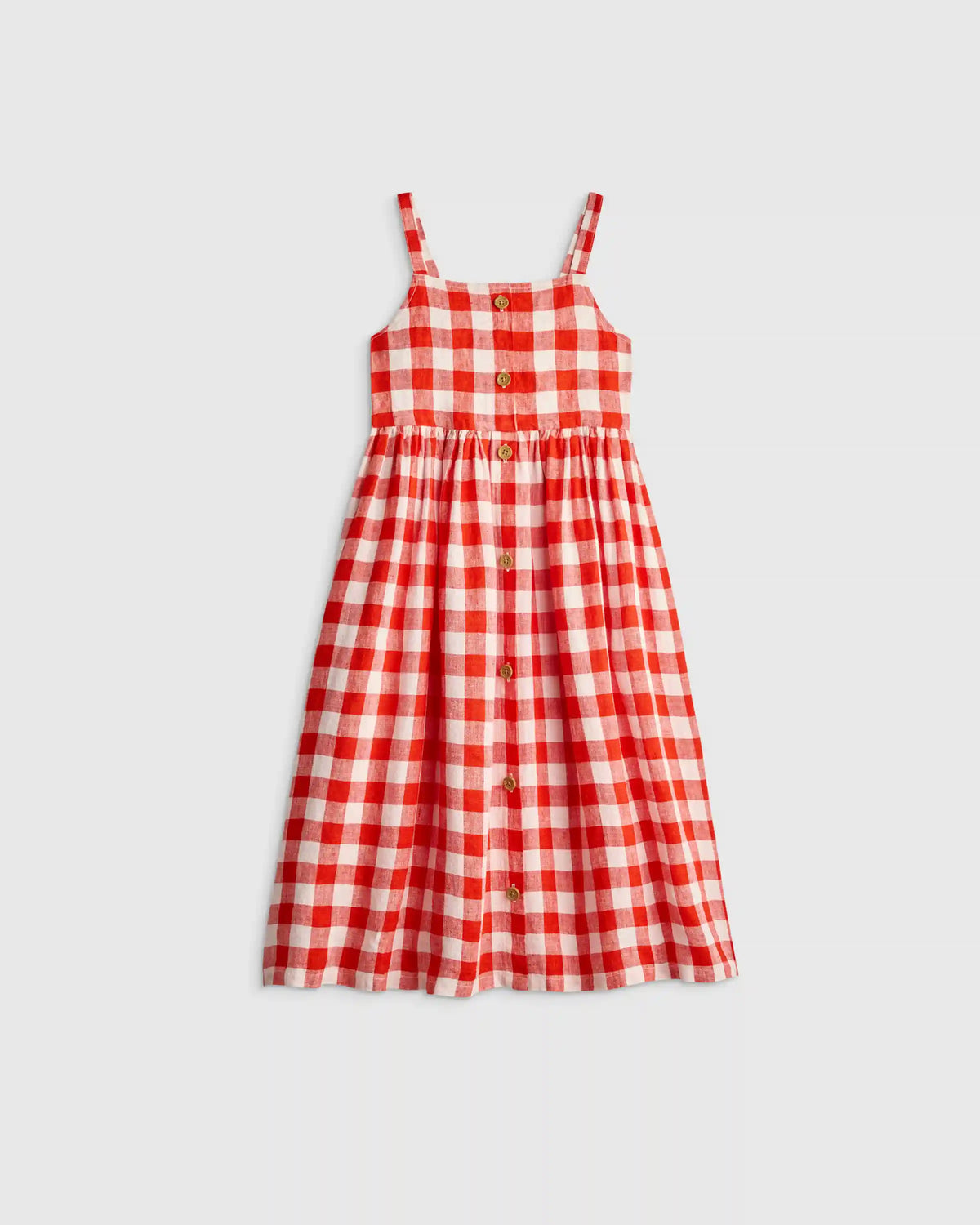 Girls Sleeveless 100% Linen Dress