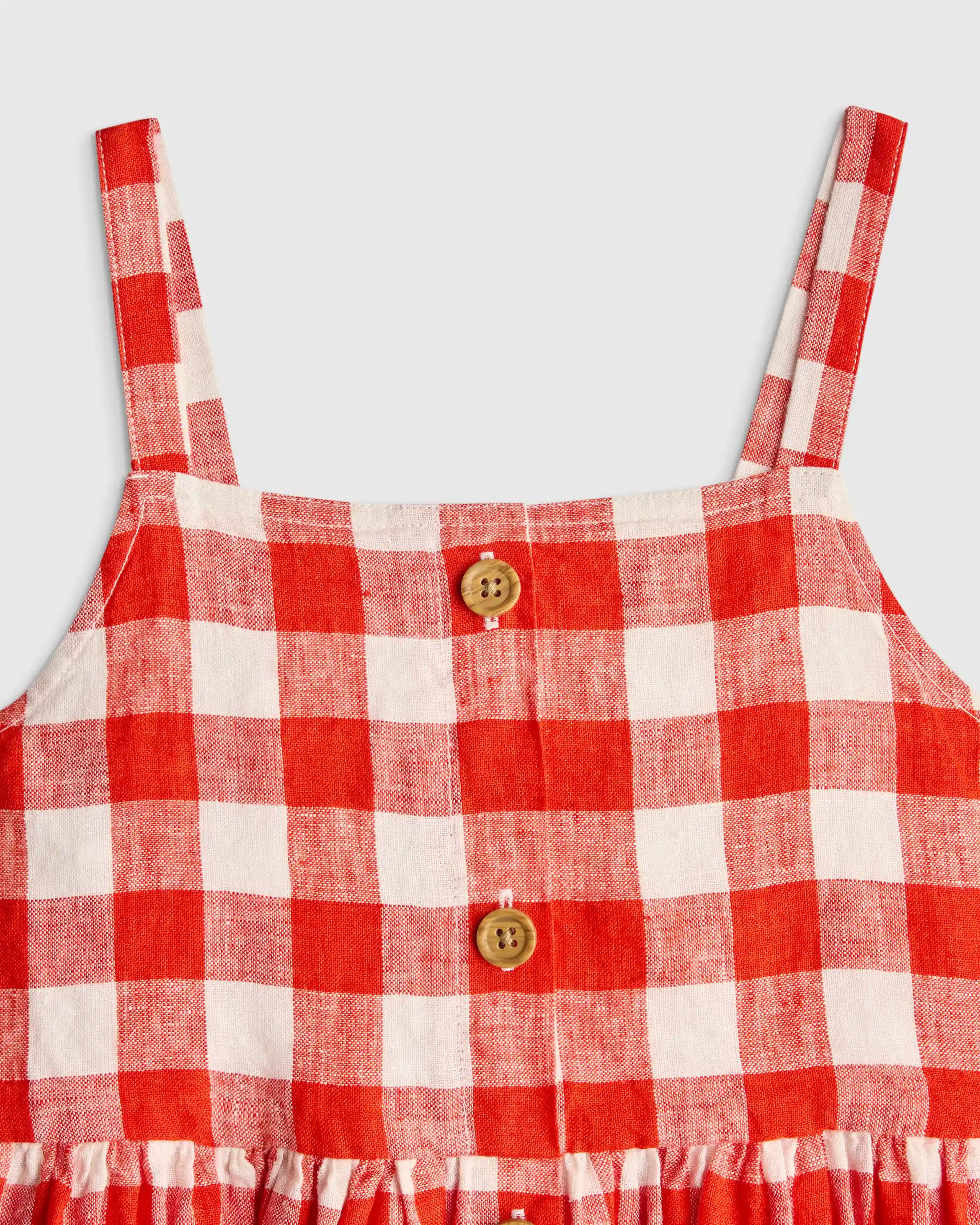 Girls Sleeveless 100% Linen Dress