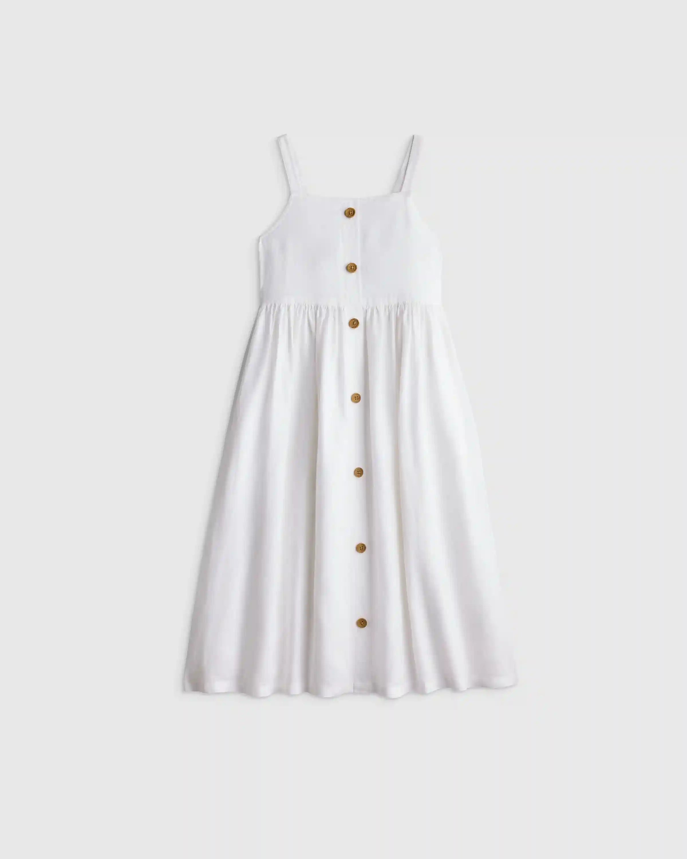 Girls Sleeveless 100% Linen Dress