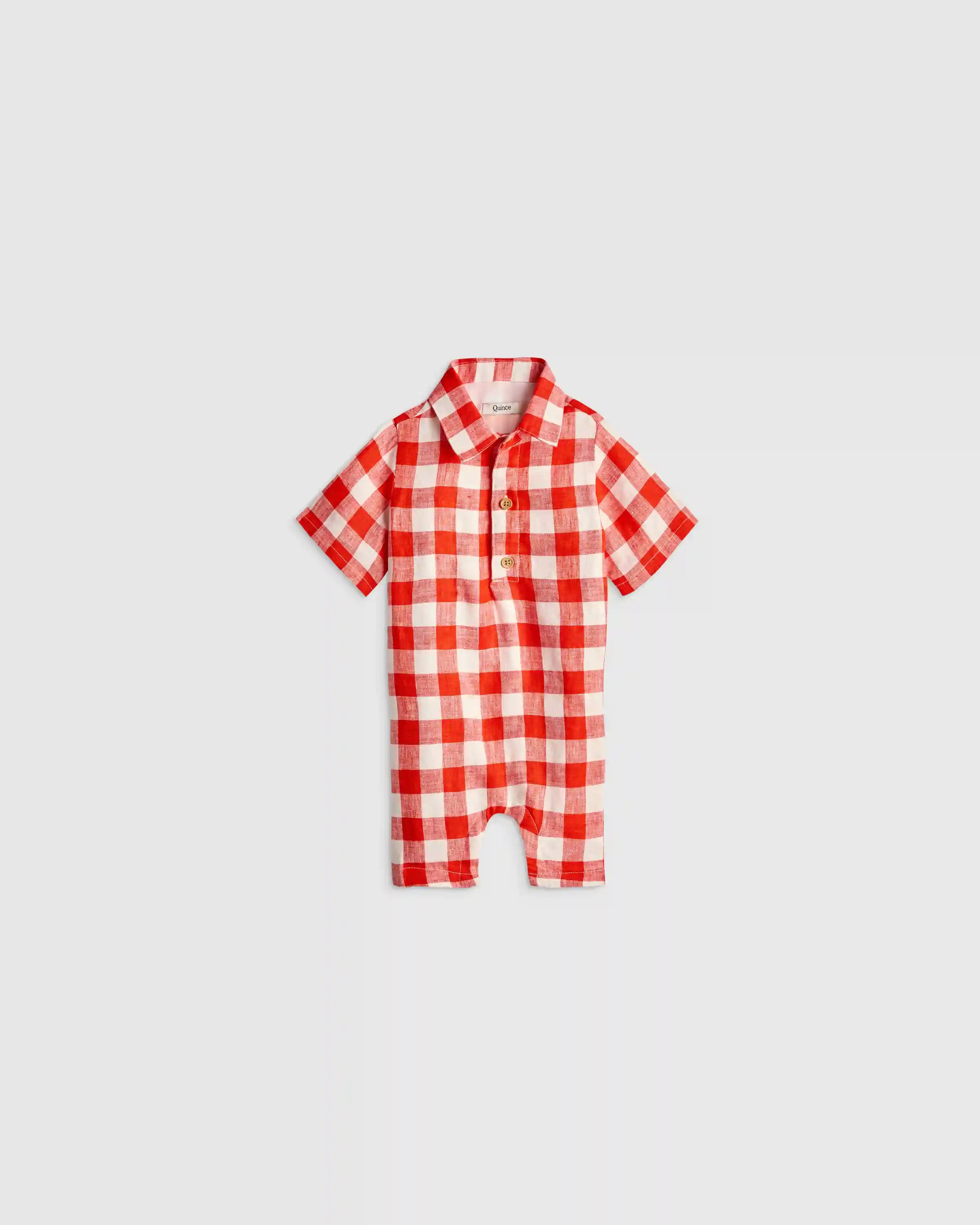 100% Linen Button Front Romper