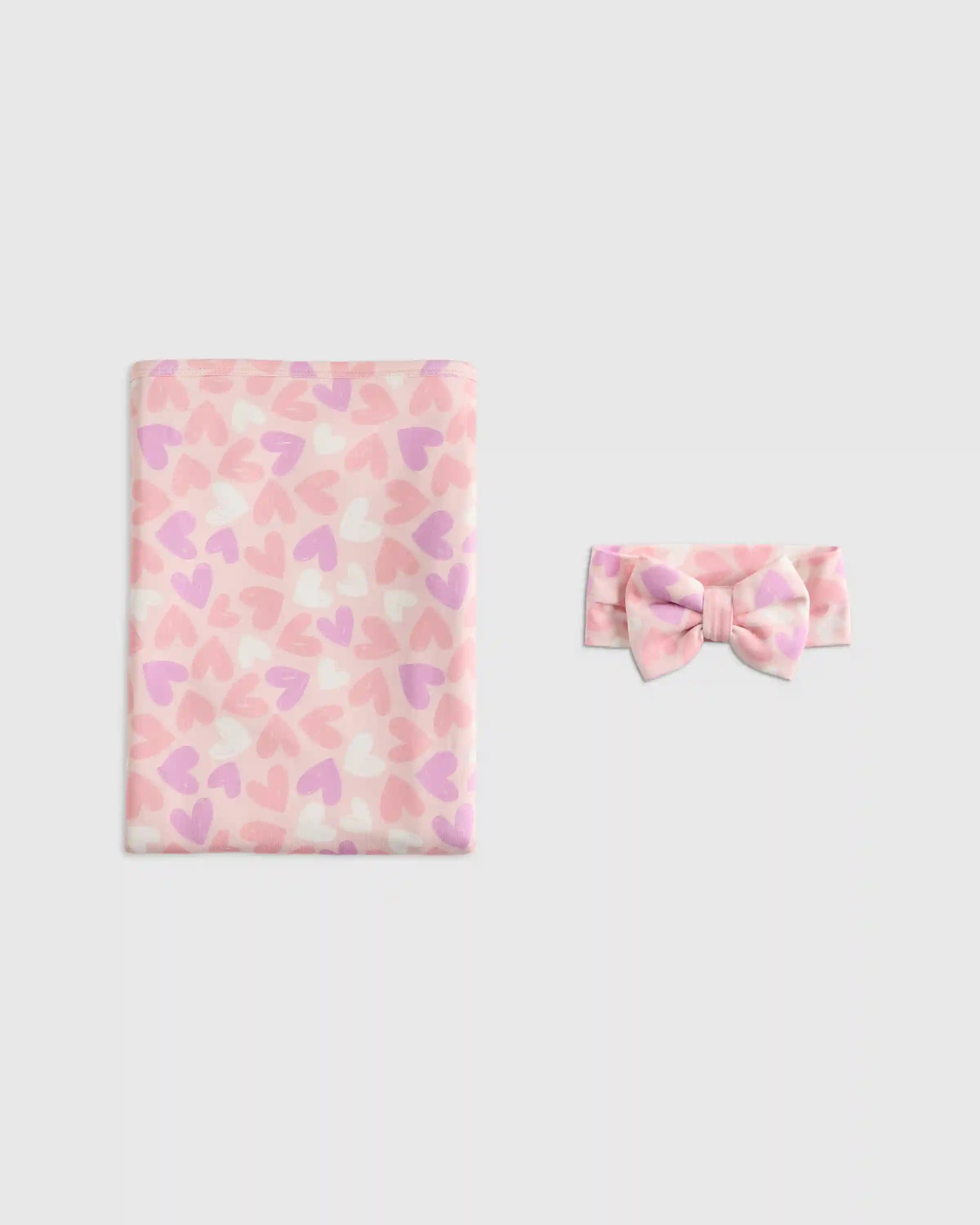Bamboo Swaddle & Bow Layette Set