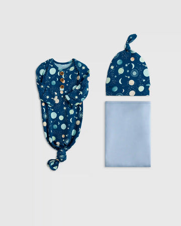 Bamboo Gown, Hat & Swaddle Layette Set