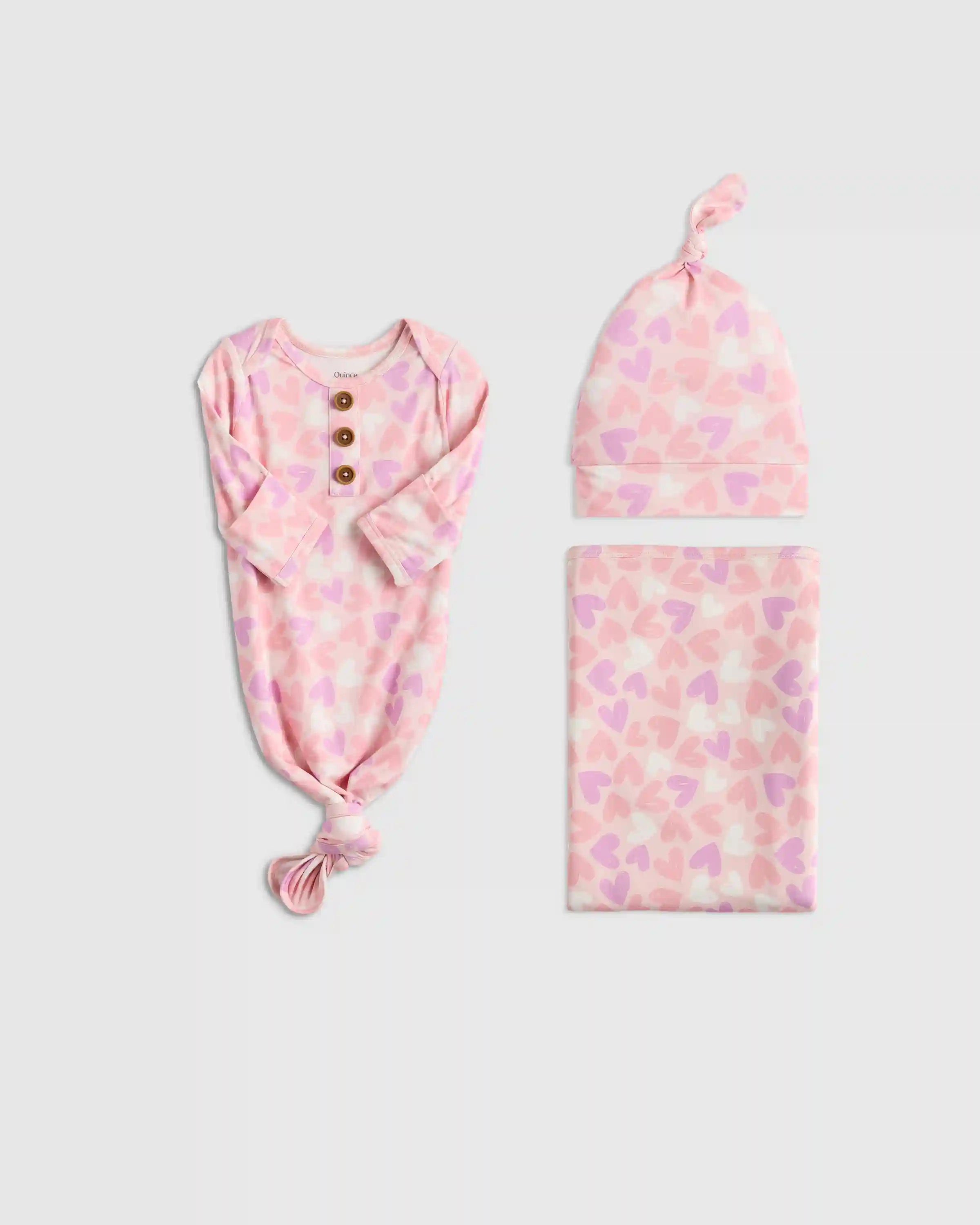 Bamboo Gown, Hat & Swaddle Layette Set