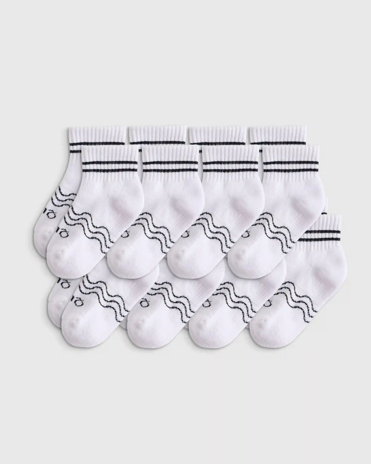 Organic Cotton Gripper Quarter Crew Socks 8-Pack