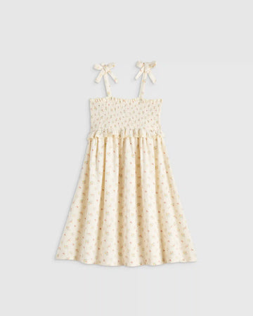 Girls Sleeveless Smocked Organic Cotton Gauze Dress