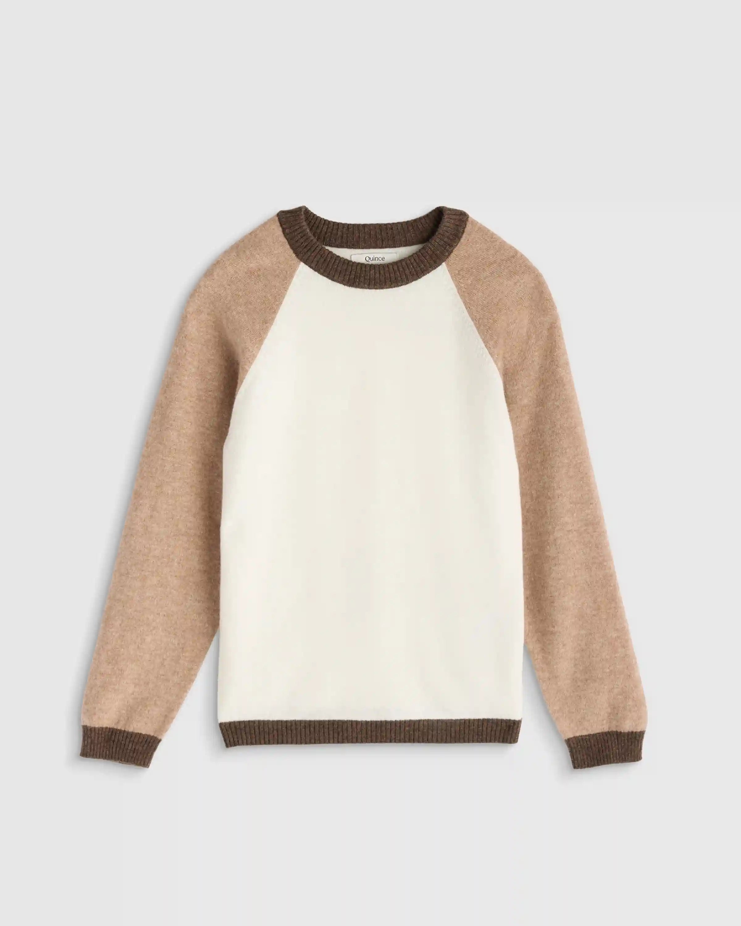 Colorblock Cashmere Crewneck Sweater