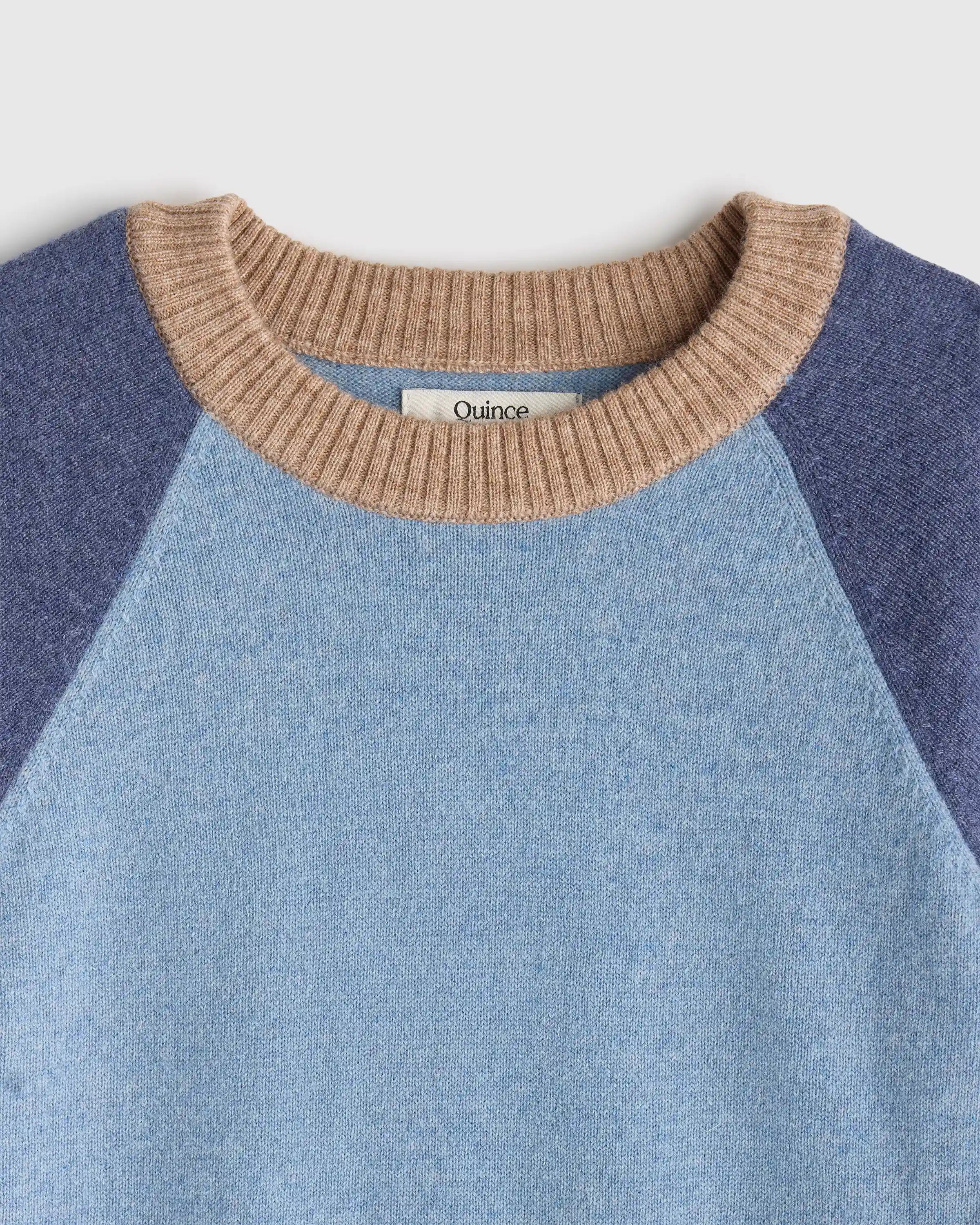 Colorblock Cashmere Crewneck Sweater