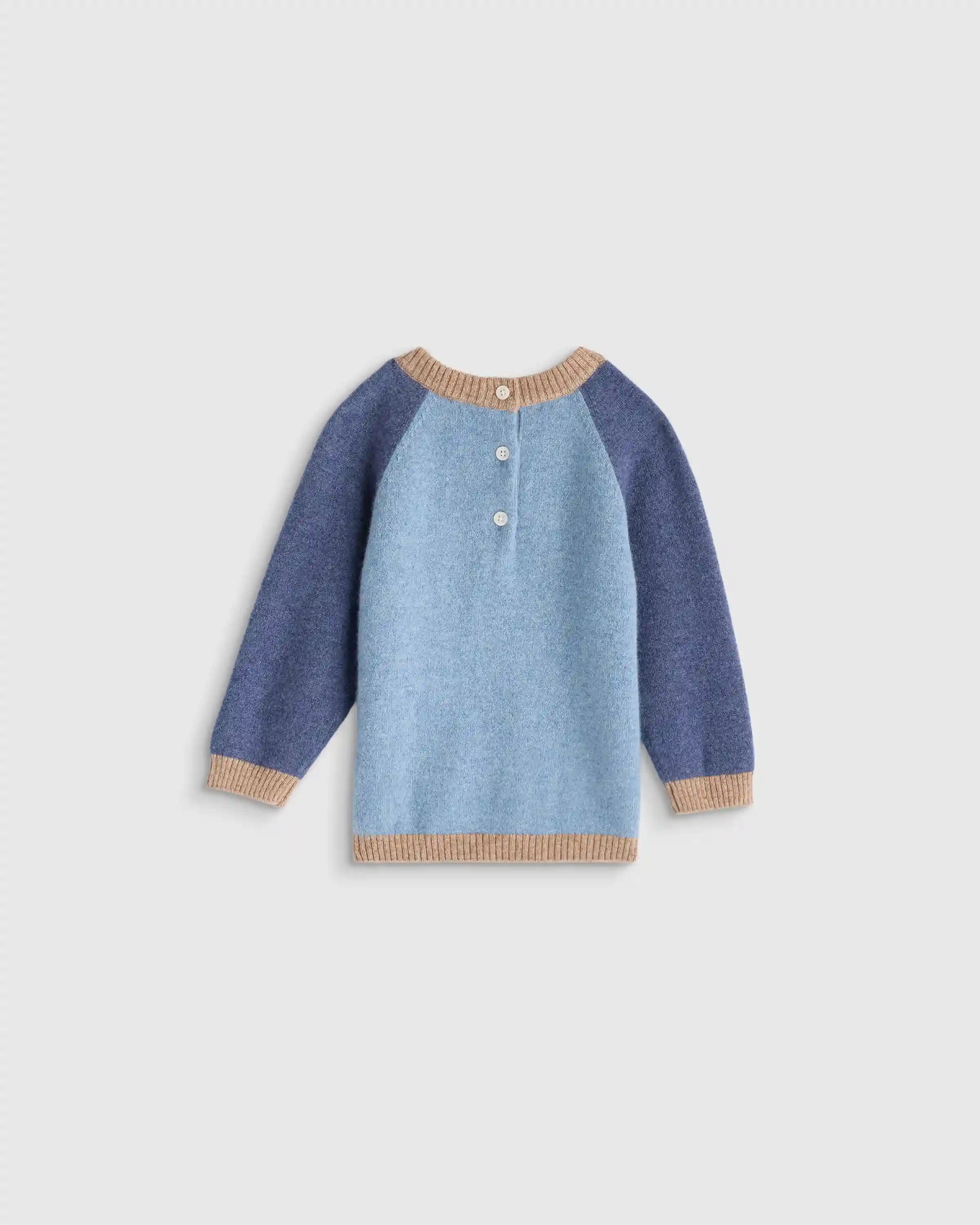 Colorblock Cashmere Crewneck Sweater