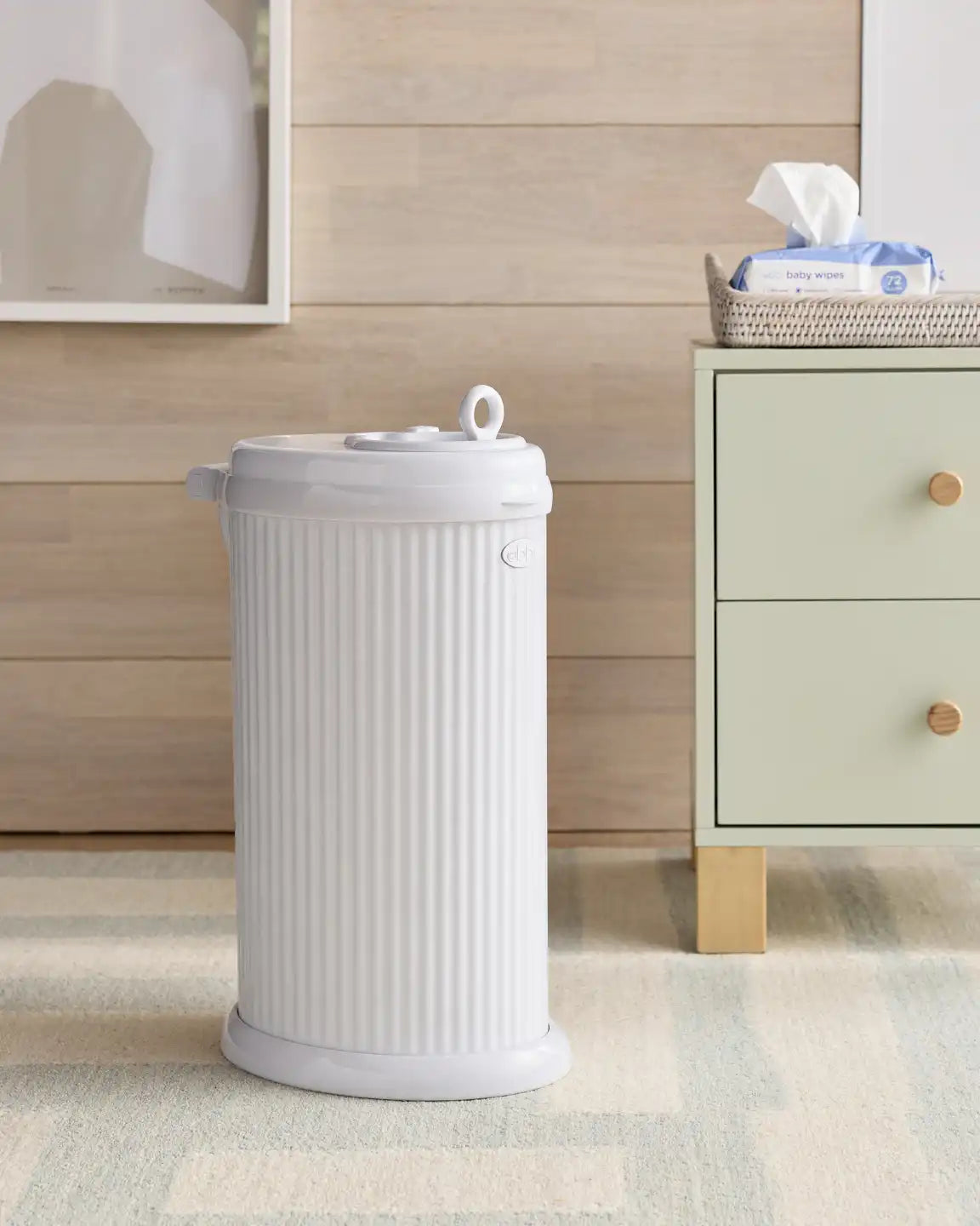Ubbi Fluted Stainless Steel Diaper Pail